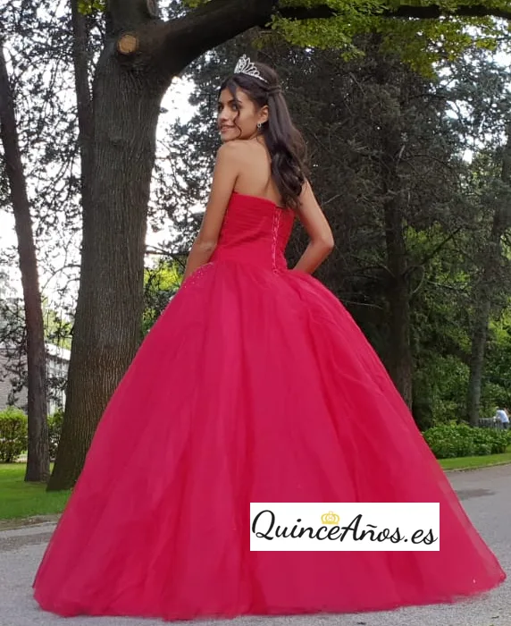 vestido rojo 15 años