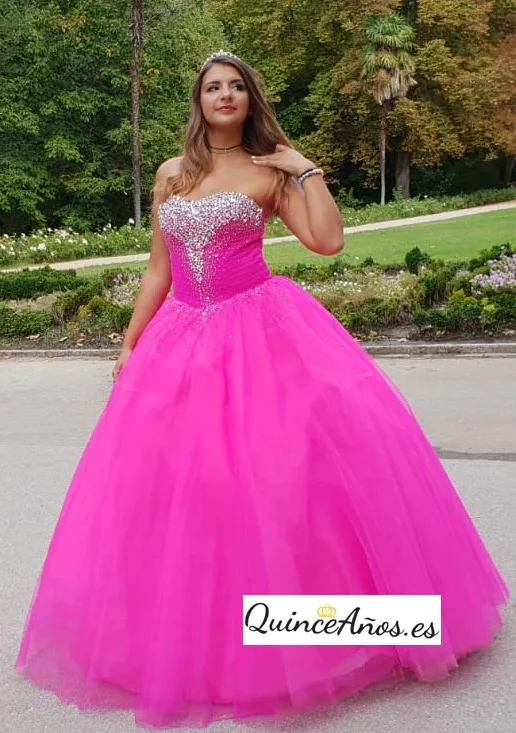 Vestido quinceaños fucsia