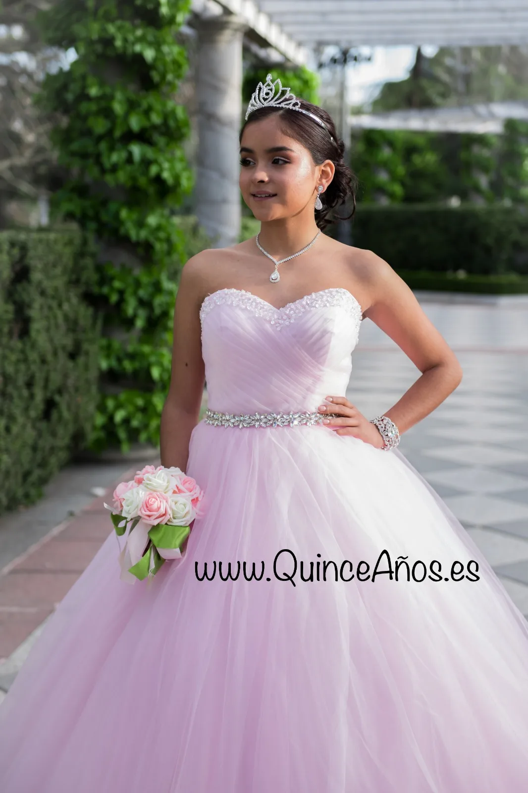 Vestido 15 años rosa