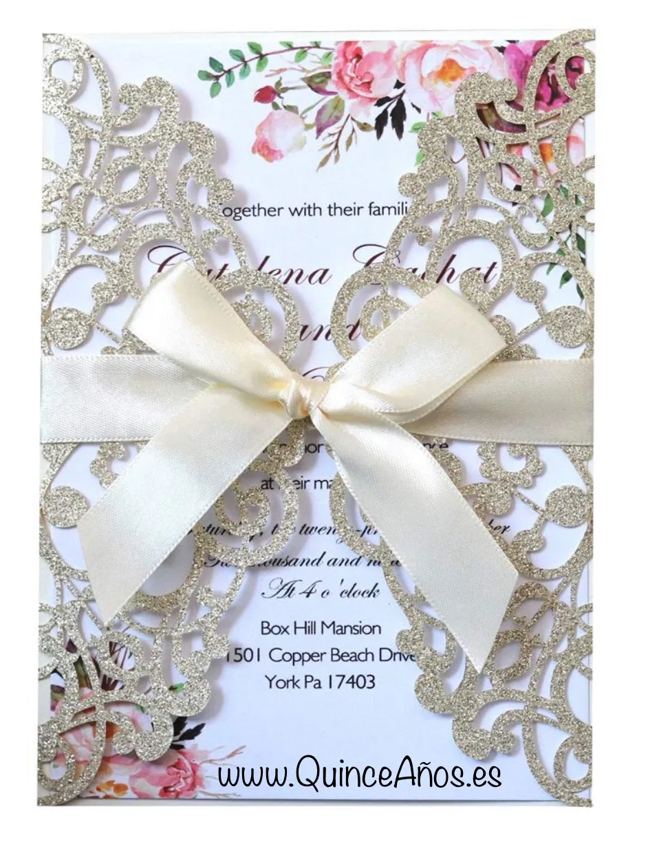 Invitacion troquelada de alta calidad en Vestidos15