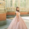 Vestido Ashley rosa con dorado
