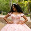 Vestido de 15 años rosa con flores