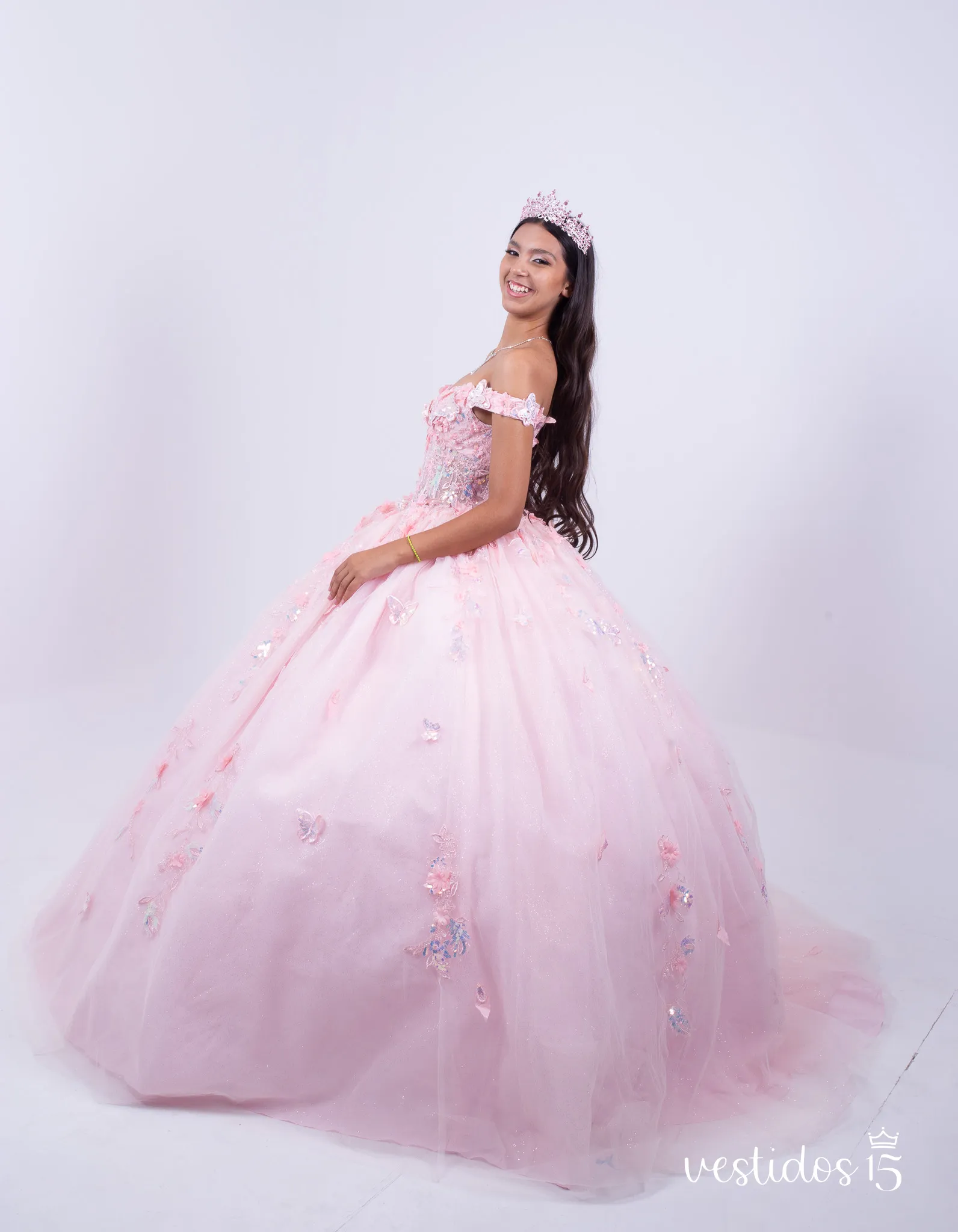 vestido de quinceañera color rosa