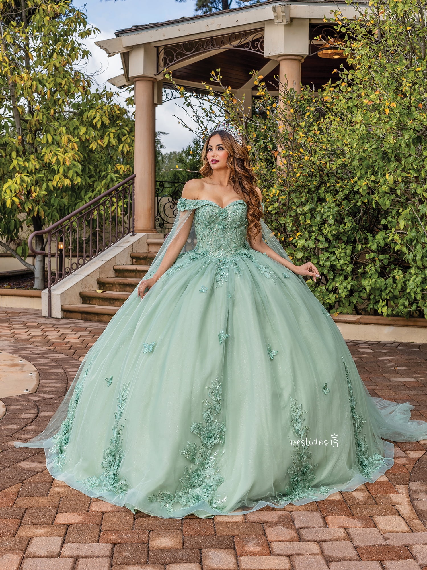 Vestido de 15 años Esencia Salvia Verde Pastel
