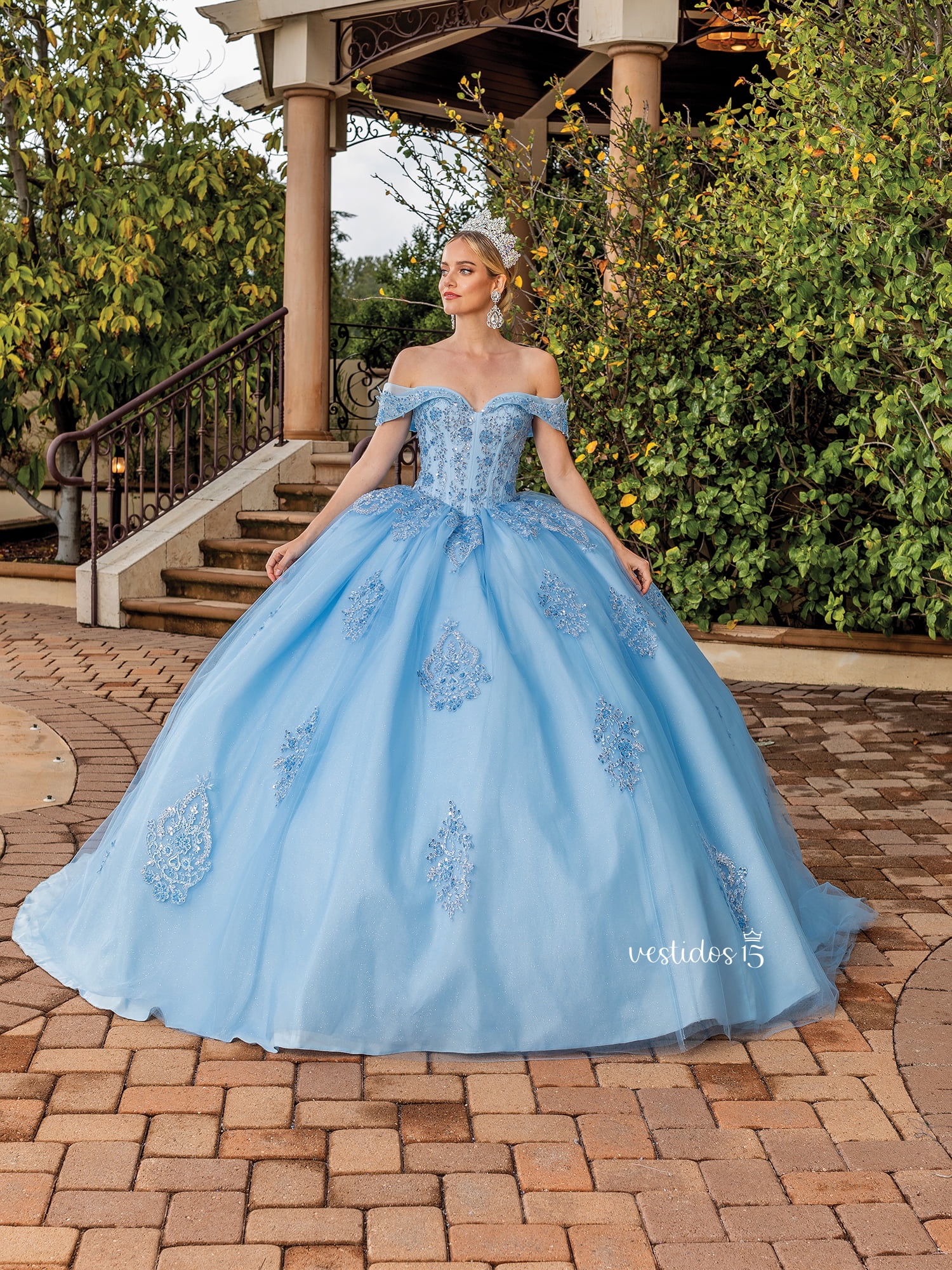 Vestido de 15 años Estilo Bahama Azul Cielo