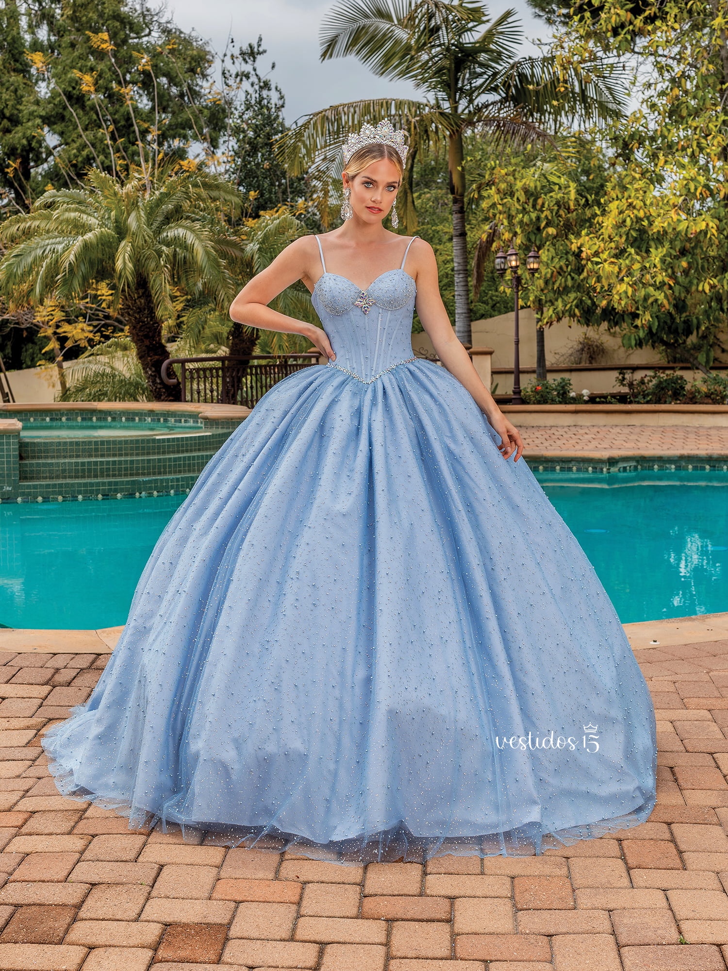 Vestido de 15 años Energía Celeste Azul