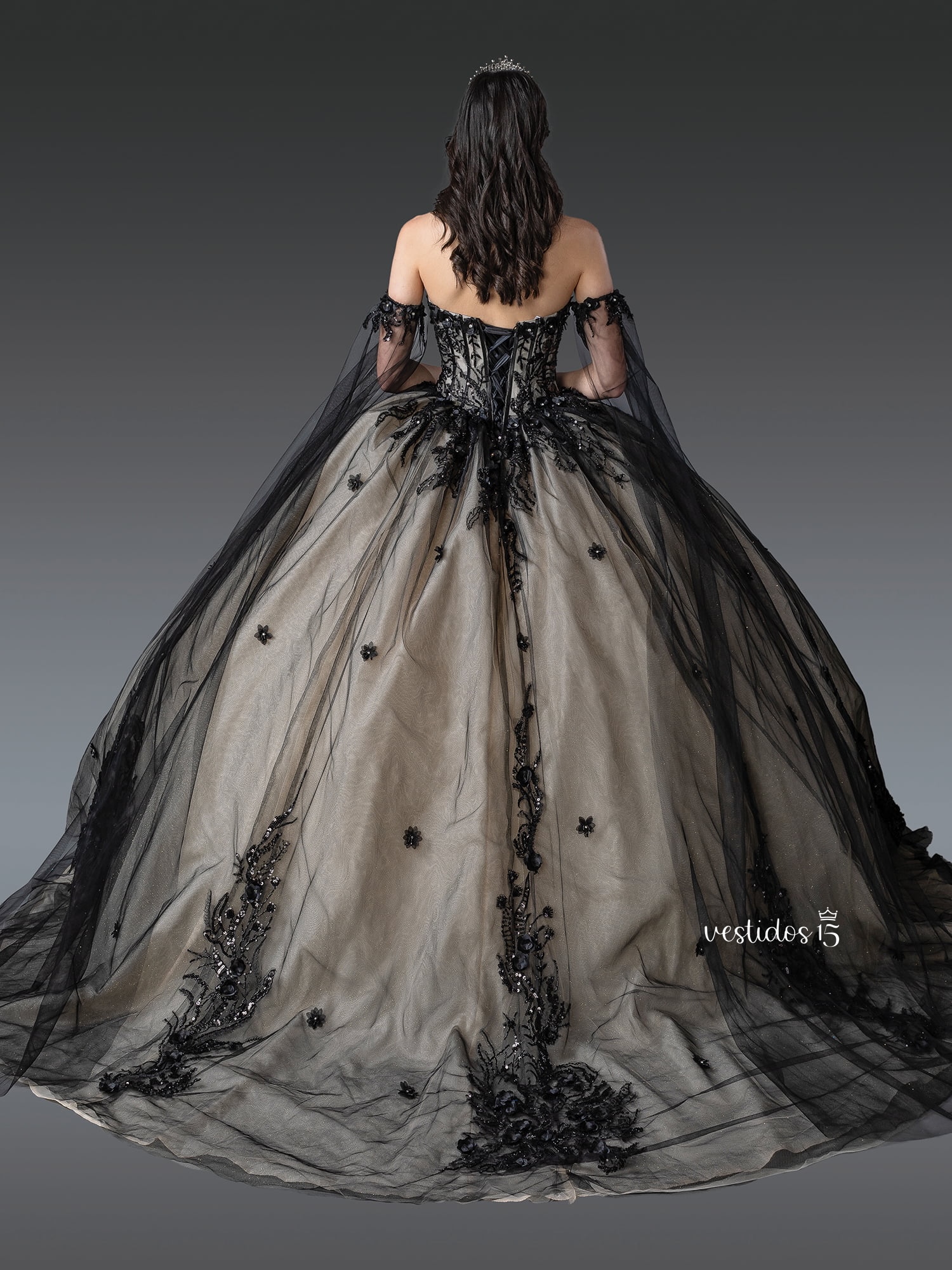 Alternative view of Vestido de 15 años Ébano Nude Negro