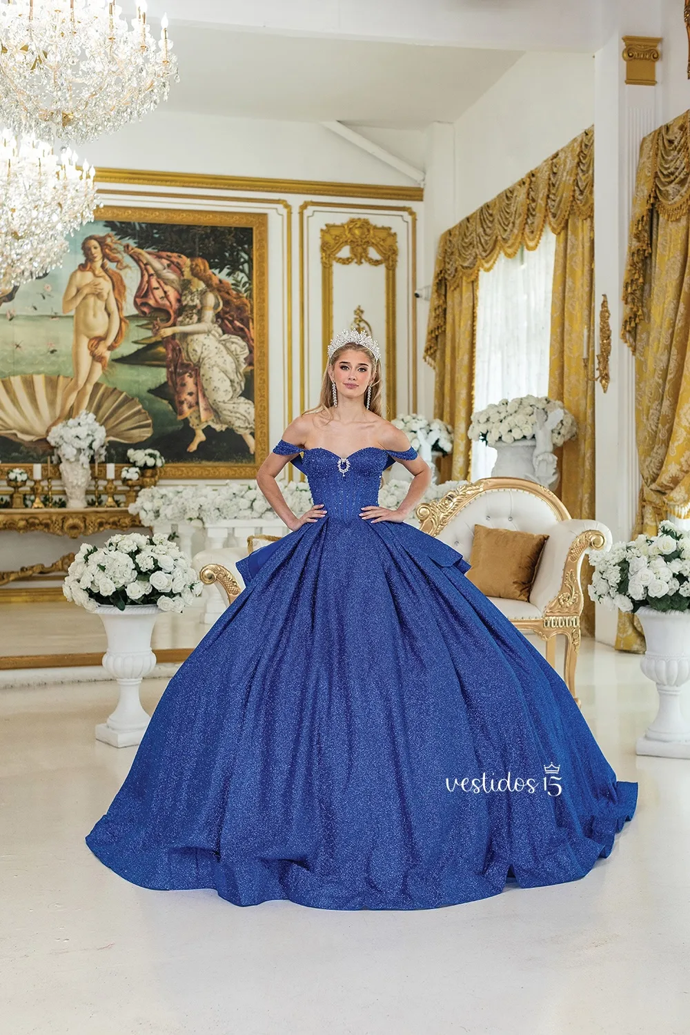 Vestido 15 azul eterna de alta calidad en Vestidos15