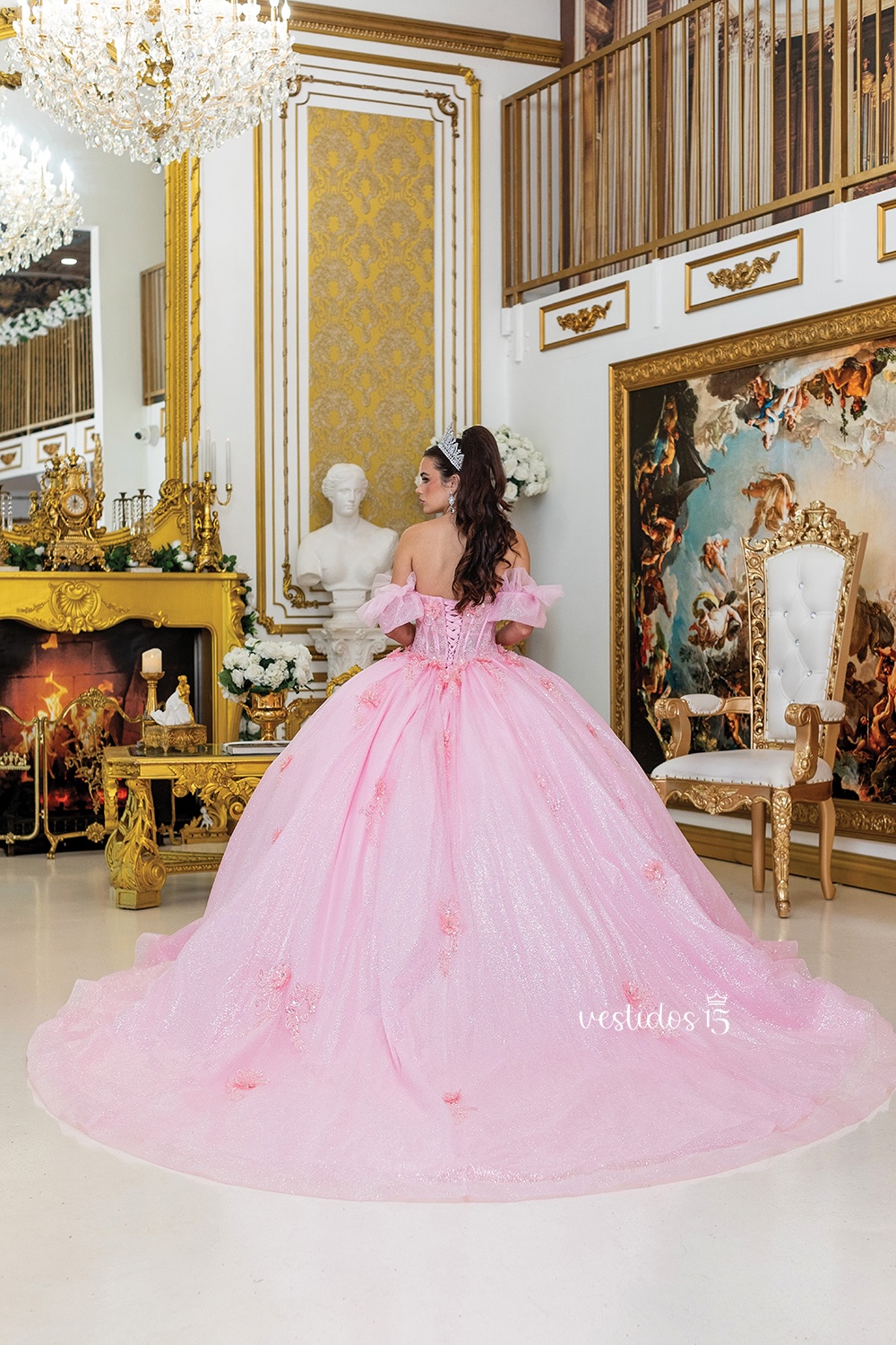 Alternative view of Vestido de 15 años Elegancia Rosa Palo / Pastel