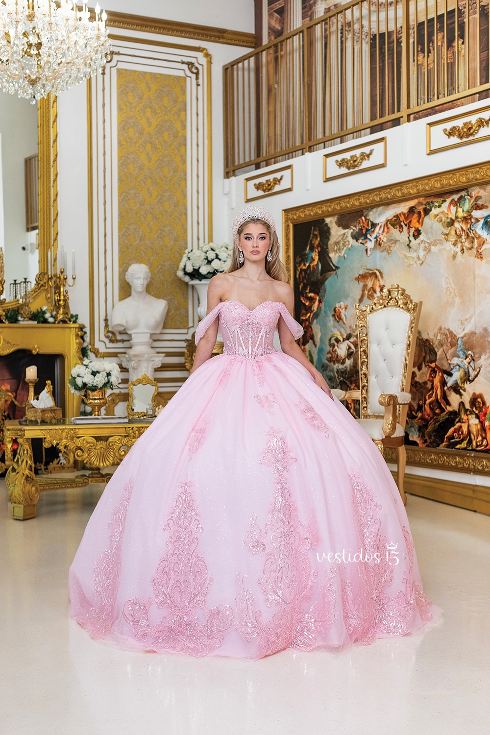 Vestido de 15 años Estrella Rosa Palo / Pastel