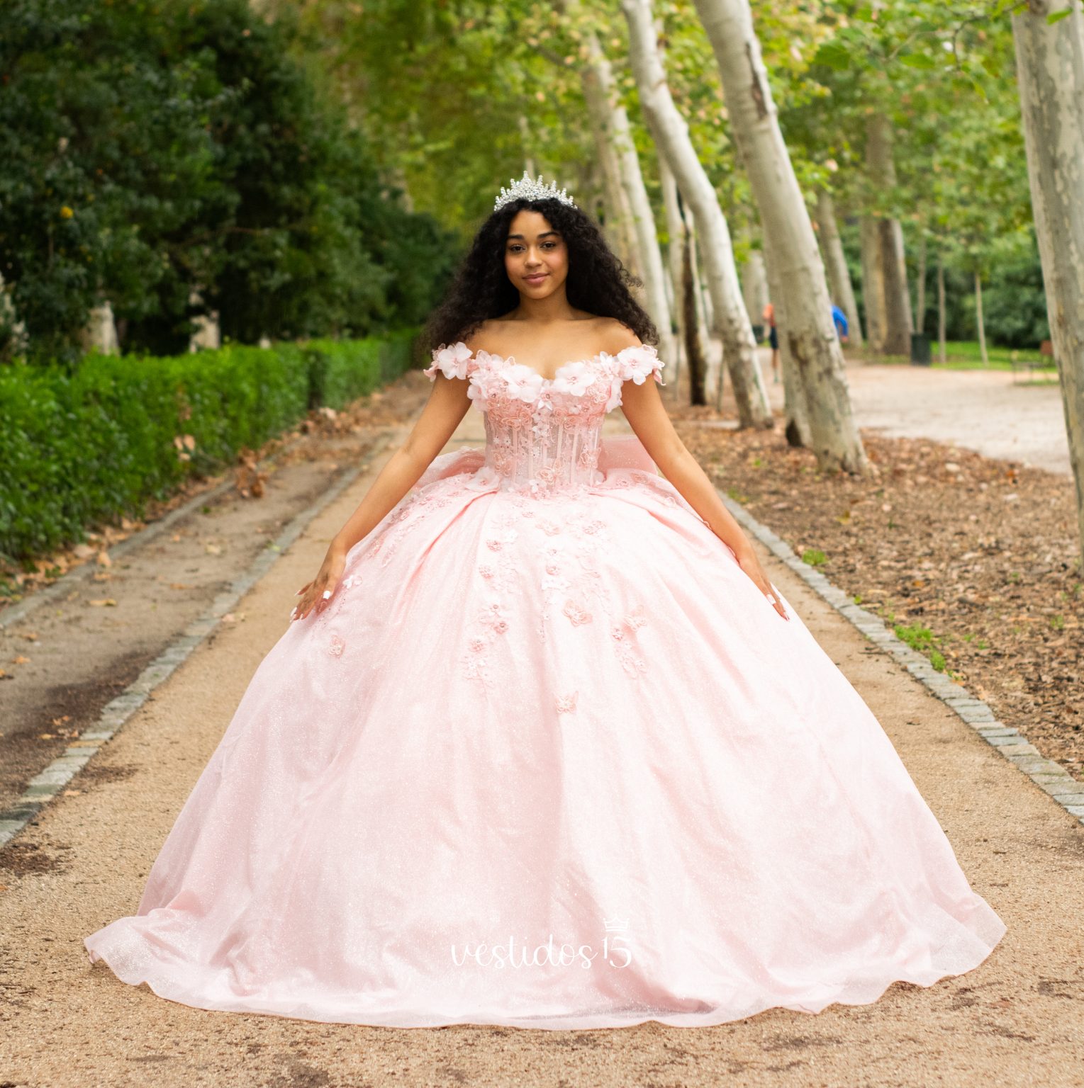 Alternative view of Vestido de 15 años Aurora Rosa Pastel
