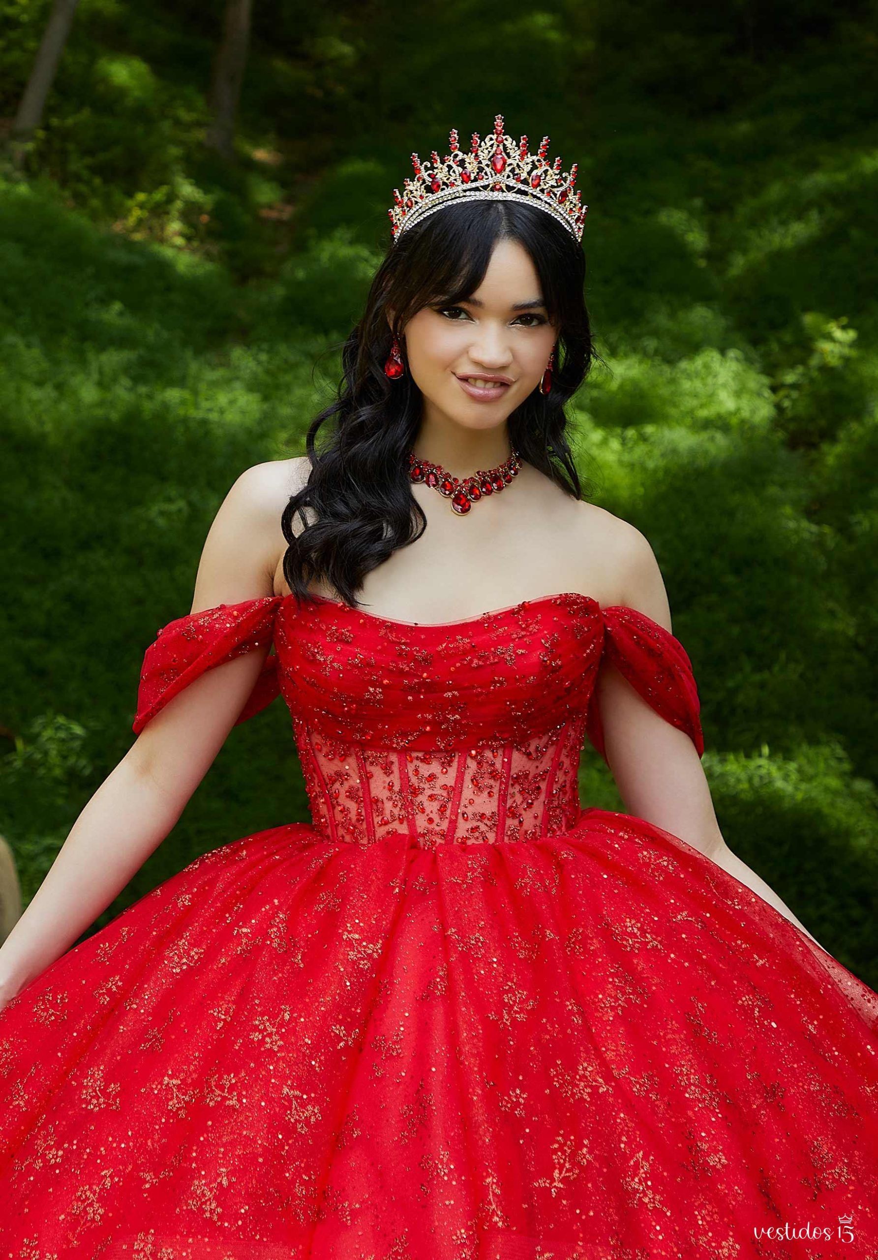 Alternative view of Vestido de 15 años Anahí Rojo