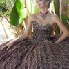 Vestido de 15 años Ambar Rojo con dorado