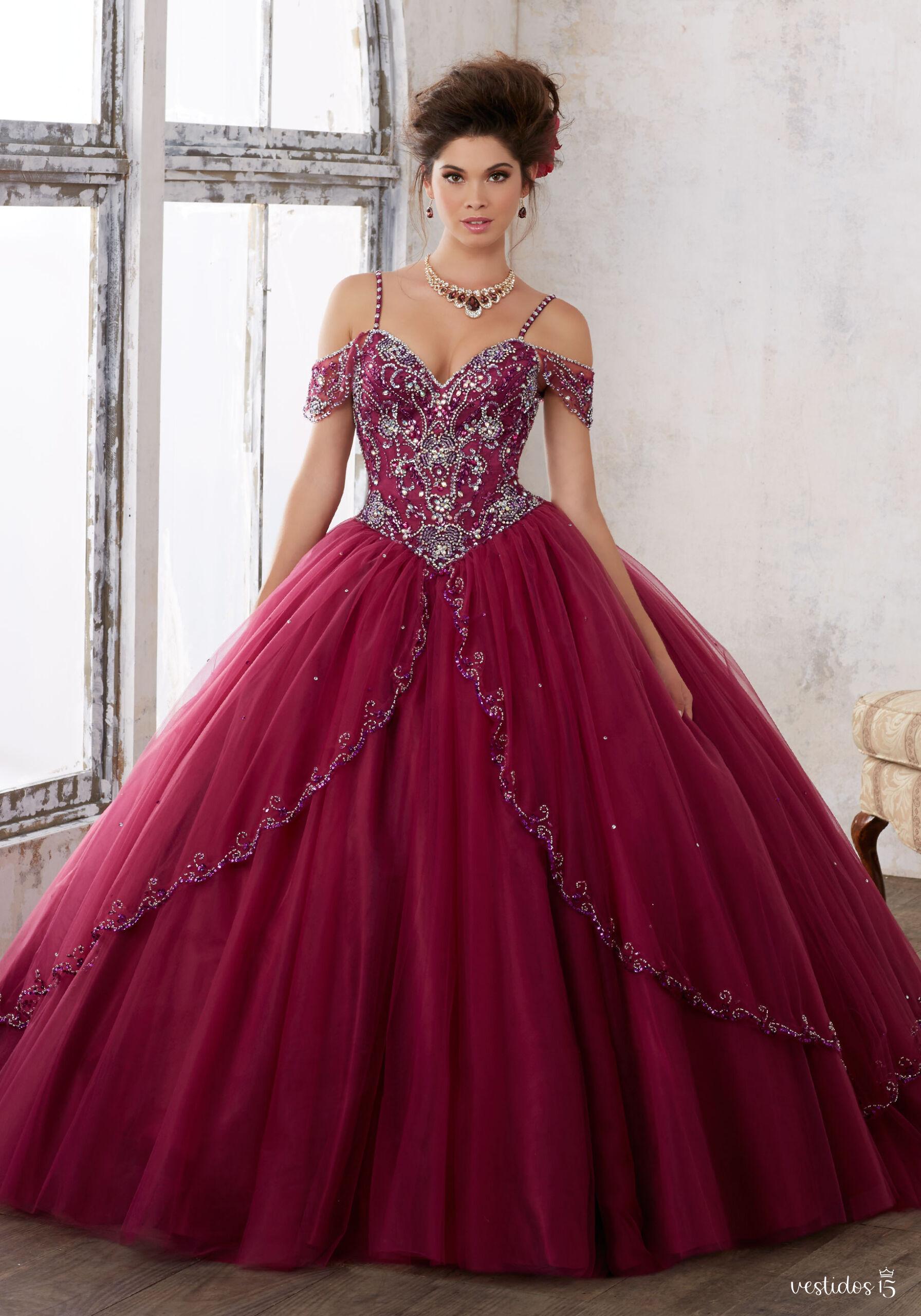 Alternative view of Vestido de 15 años Alma Rojo vino