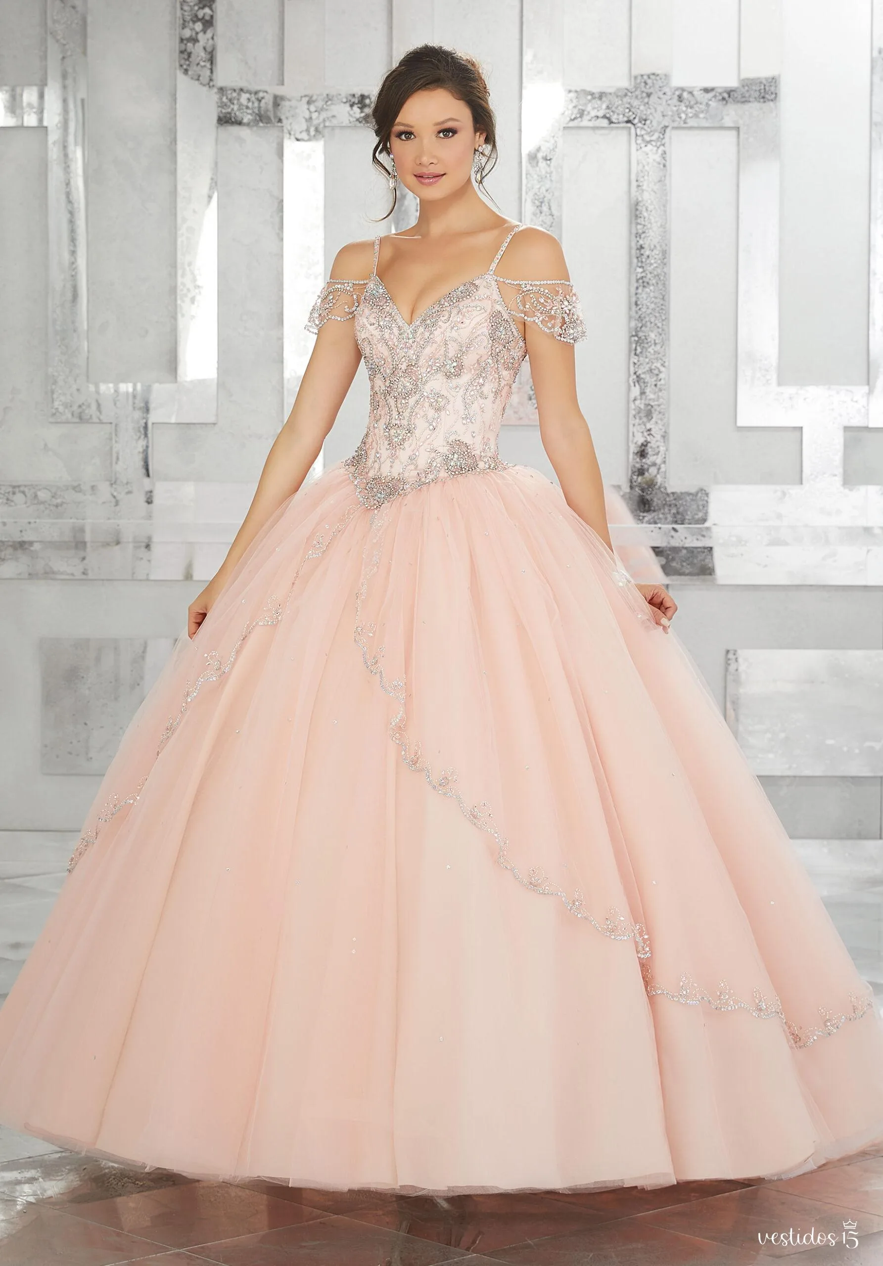 Vestido 15 rosa alma — diseño exclusivo en Vestidos15