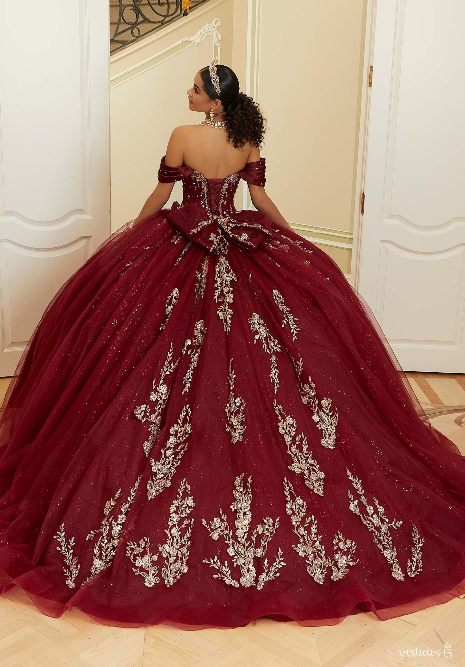 Vestido de 15 años Alejandra Rojo Vino Vestidos 15