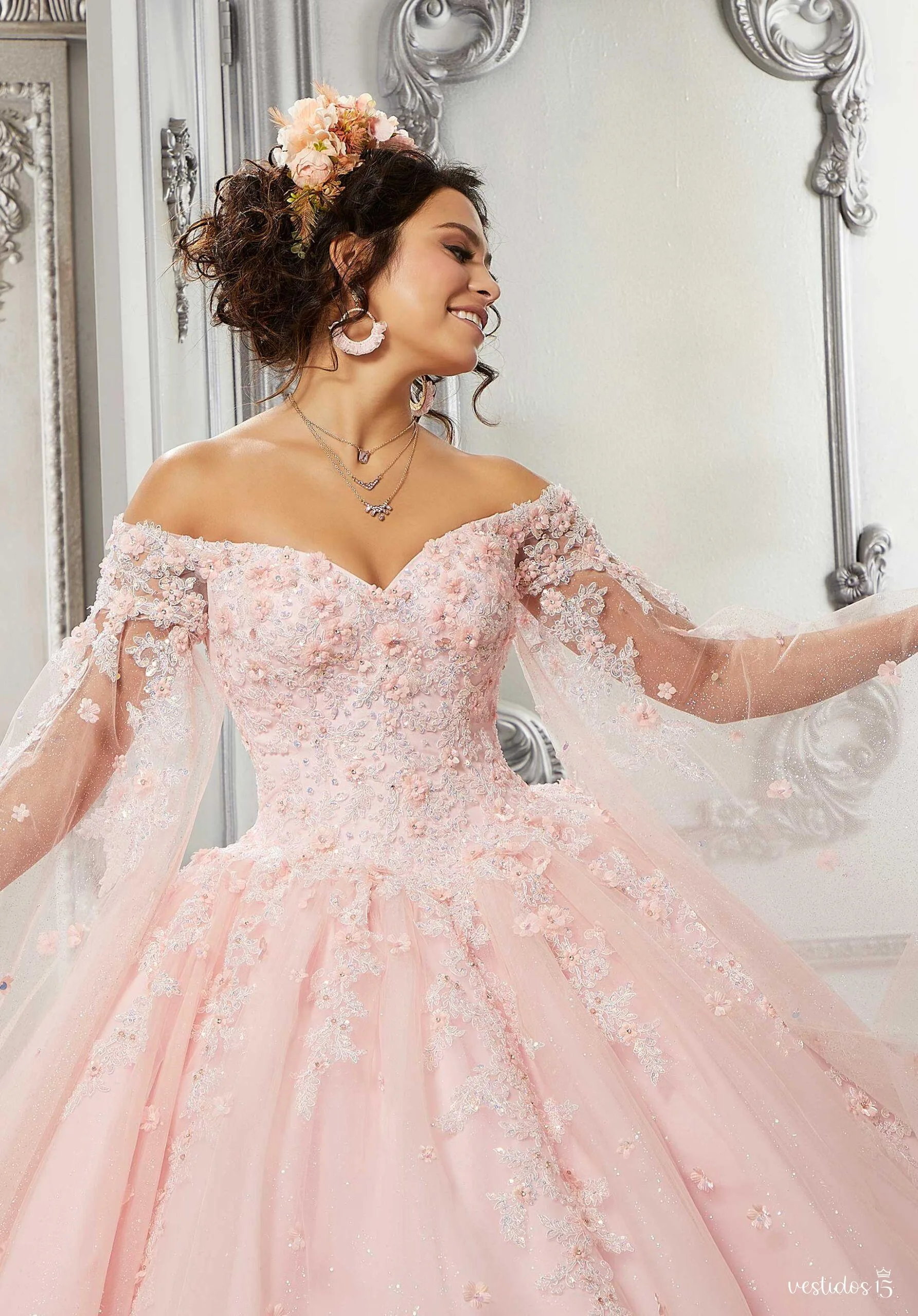Alternative view of Vestido de 15 años Anastasia Rosa