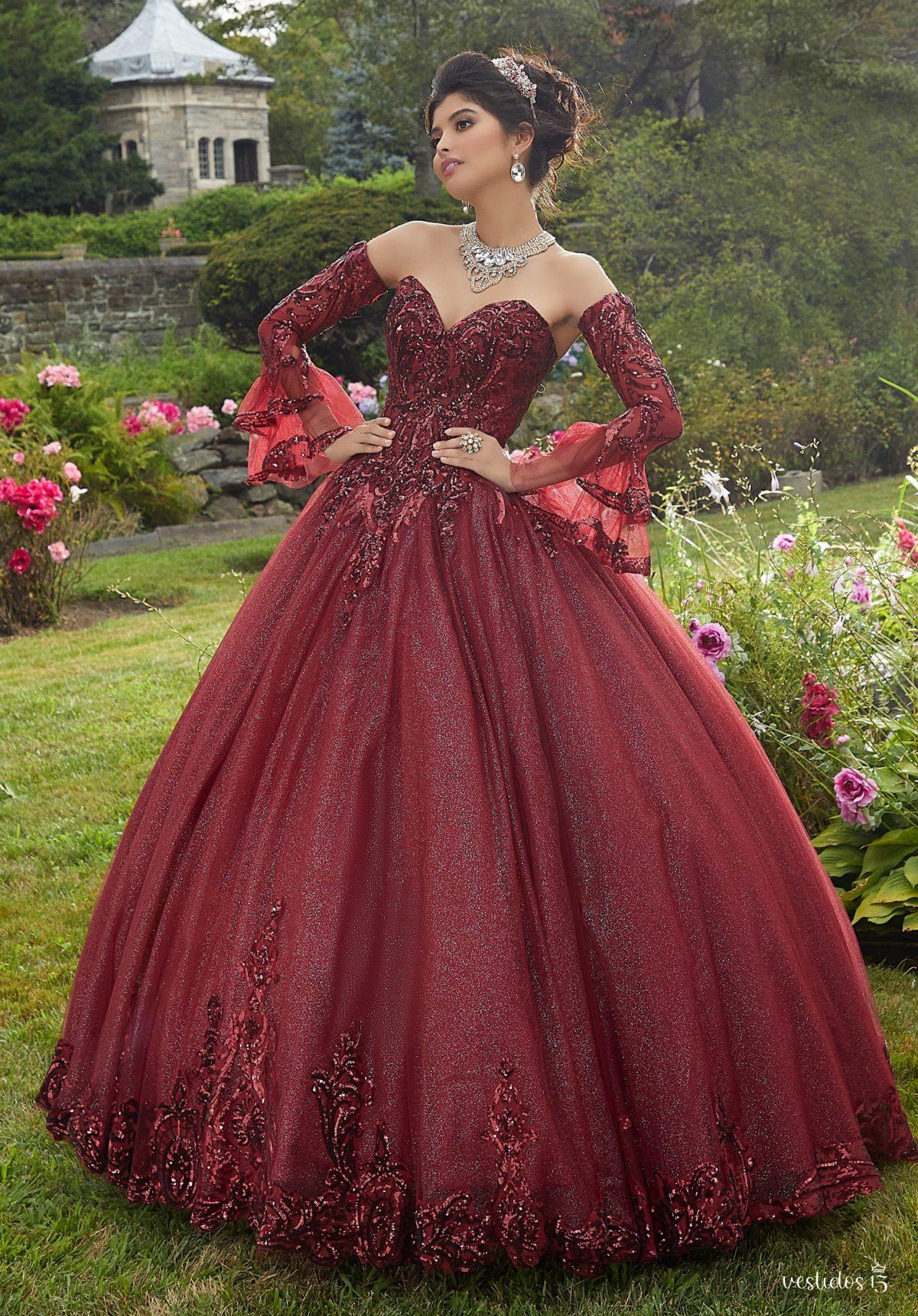 Vestido de 15 años Amparo Rojo vino