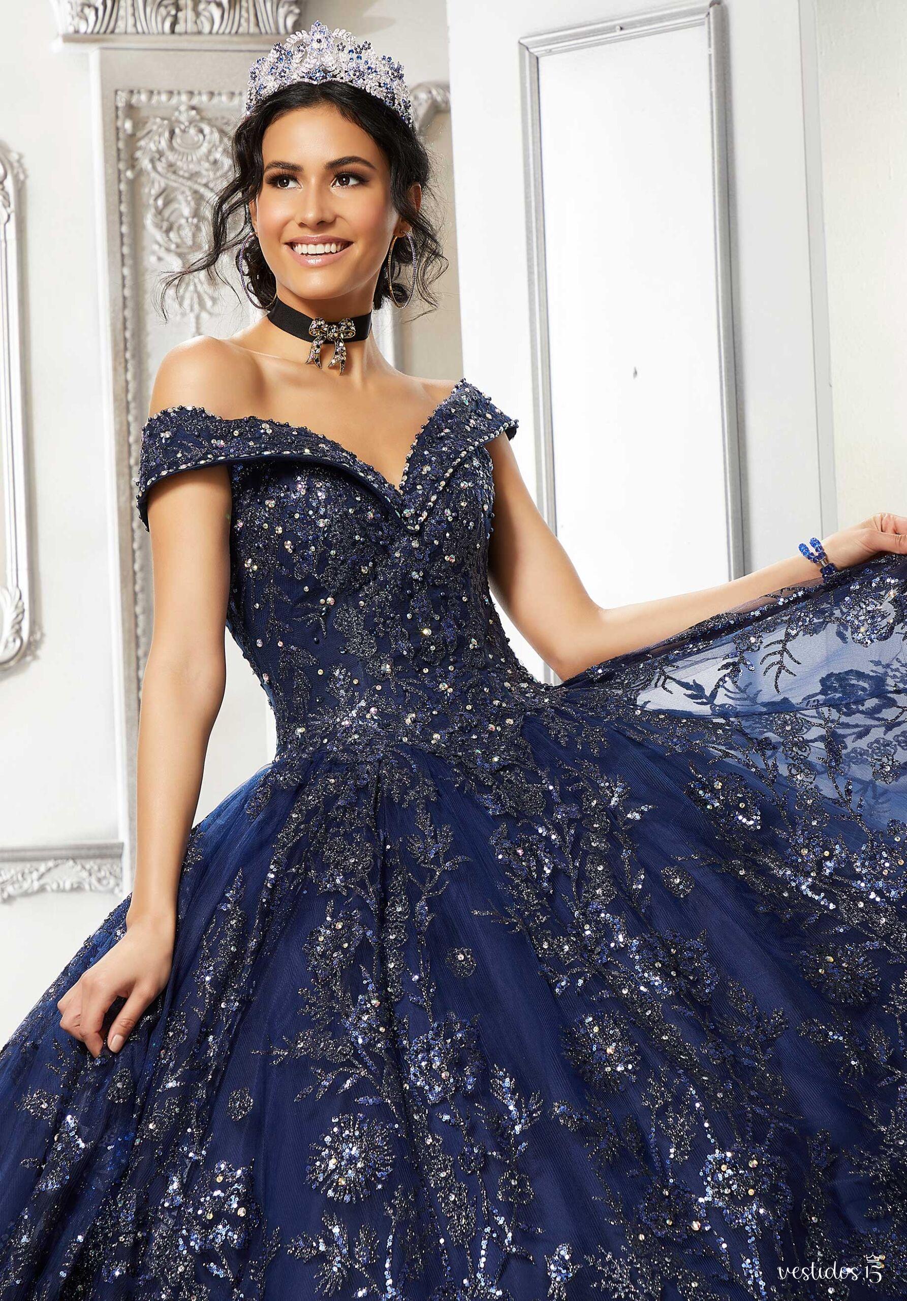 Alternative view of Vestido de 15 años Antonina Azul Oscuro