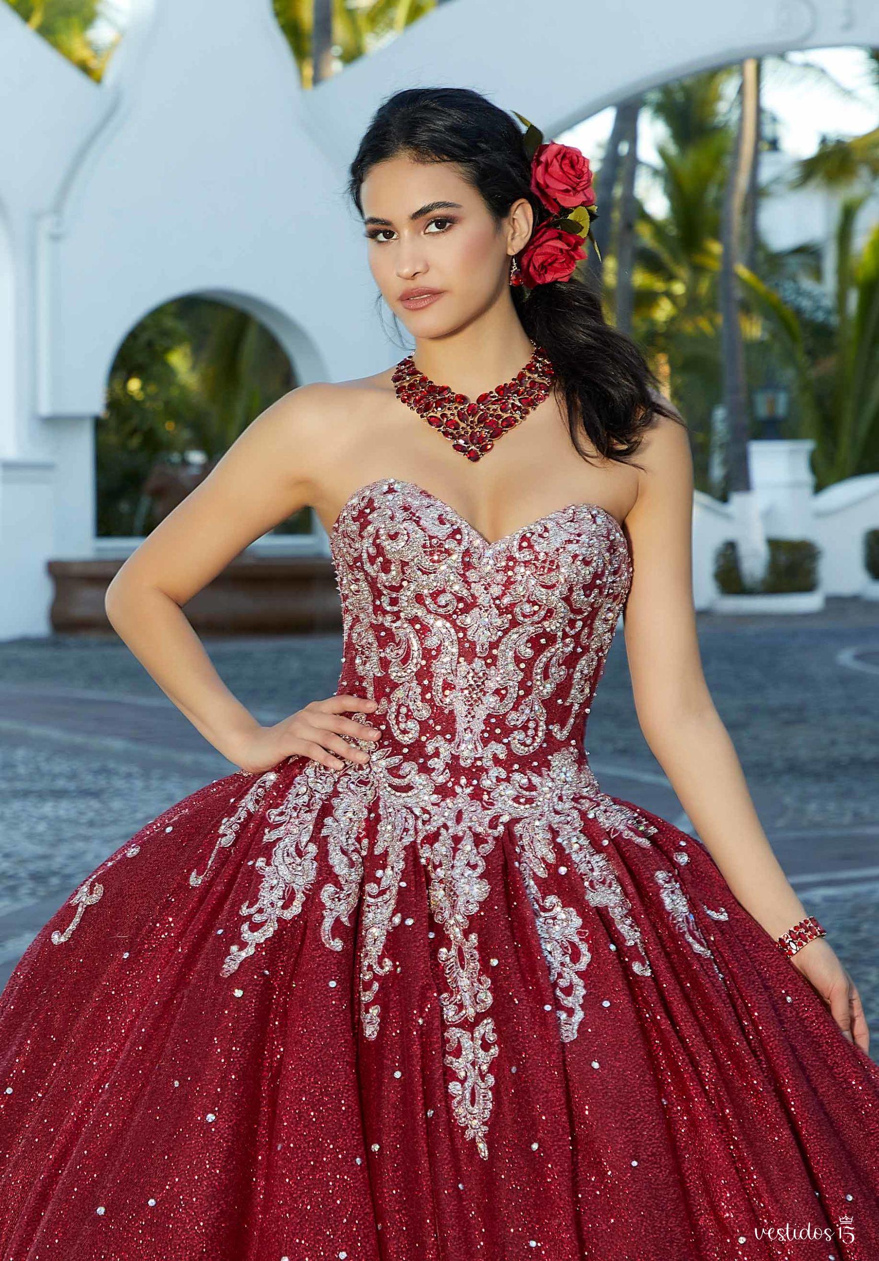 Alternative view of Vestido de 15 años Aura Rojo