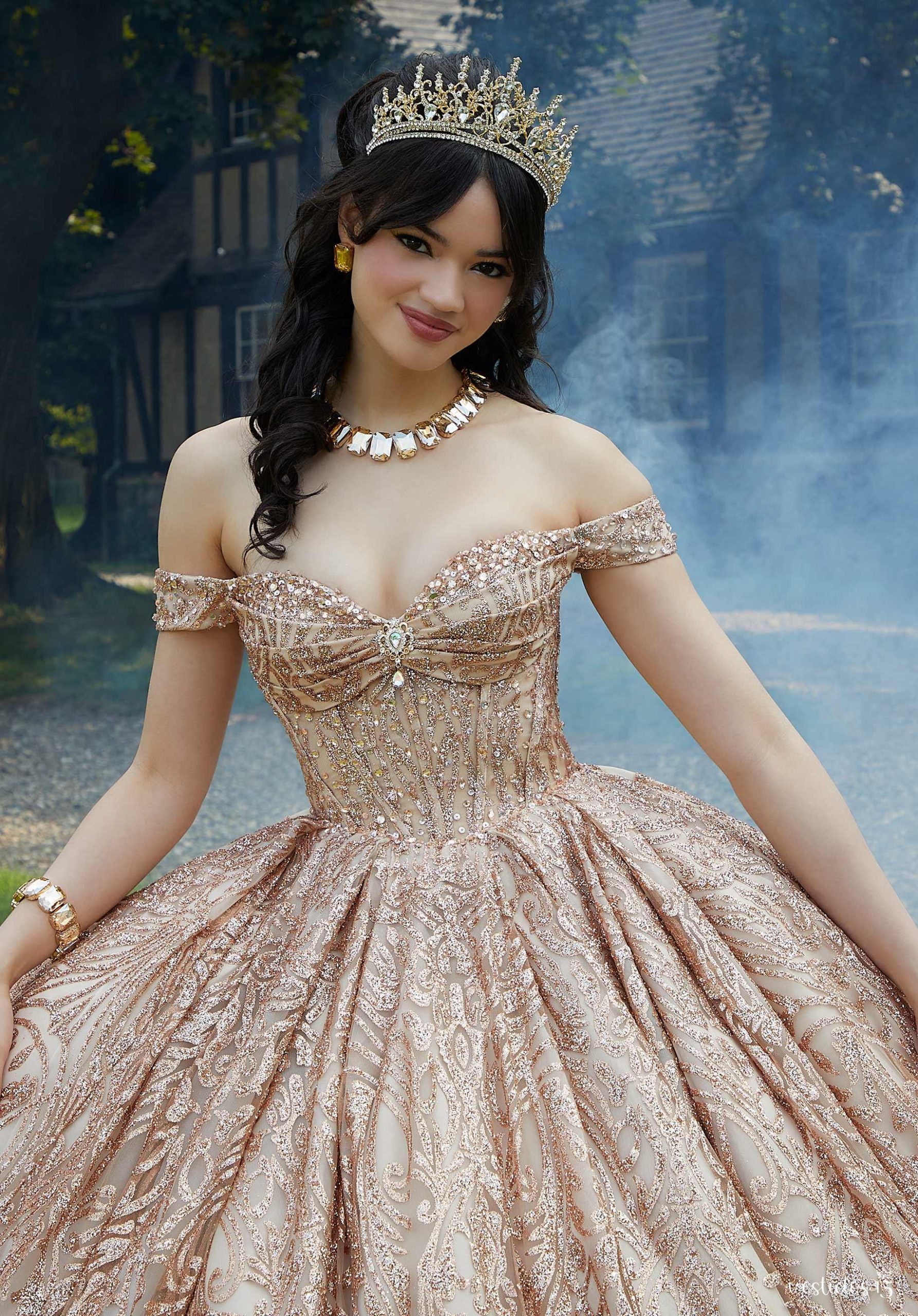 Alternative view of Vestido de 15 años Adriana Rosa Rose Gold