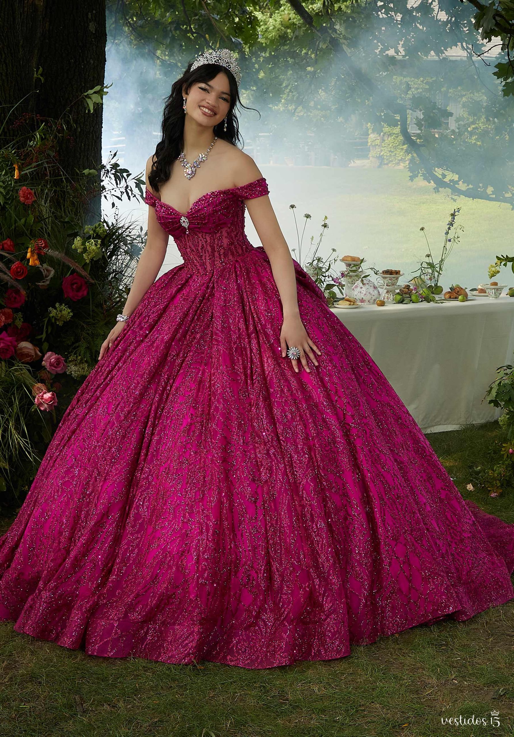 Vestido de 15 años Adriana Rosa Fucsia