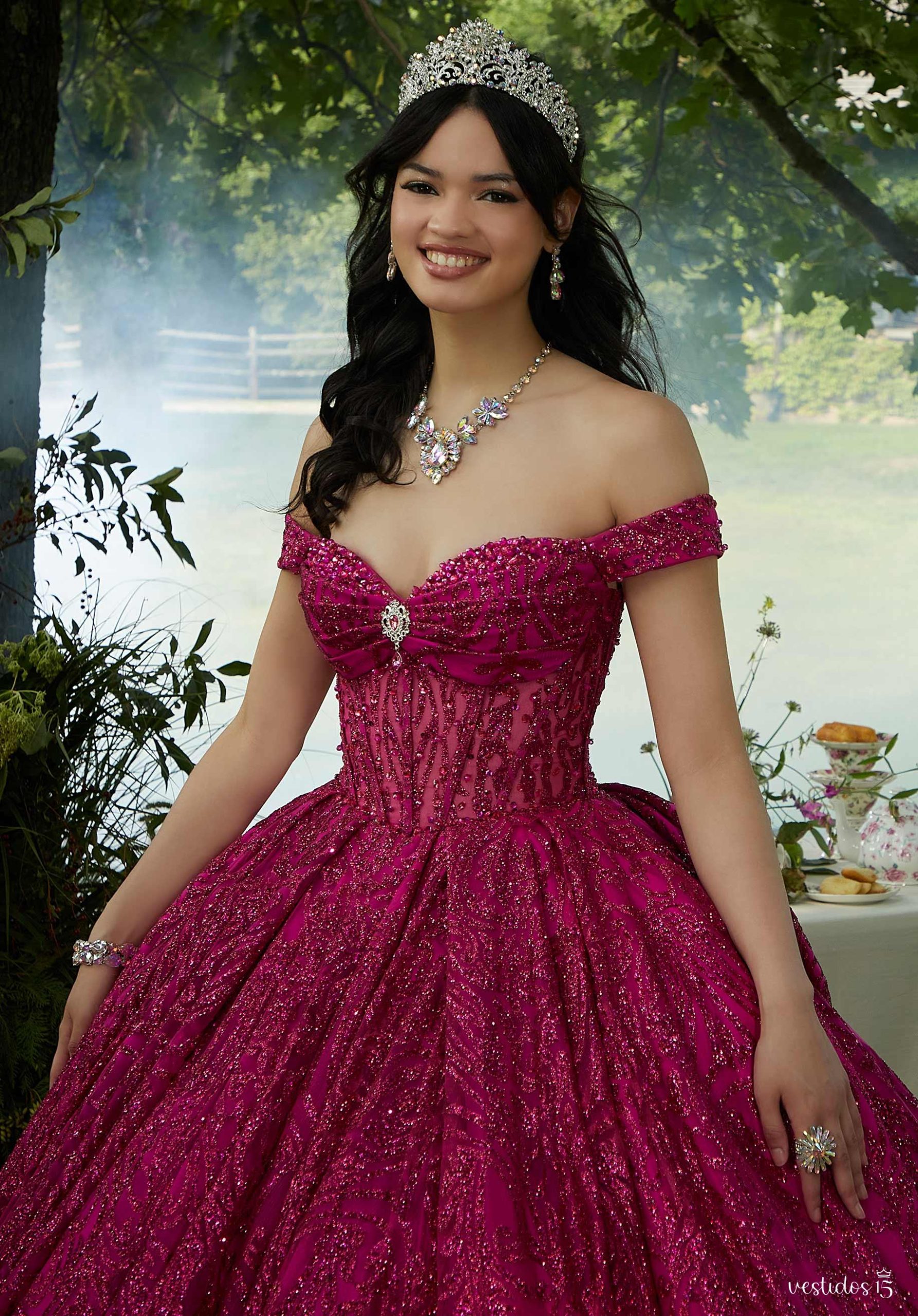 Alternative view of Vestido de 15 años Adriana Rosa Fucsia