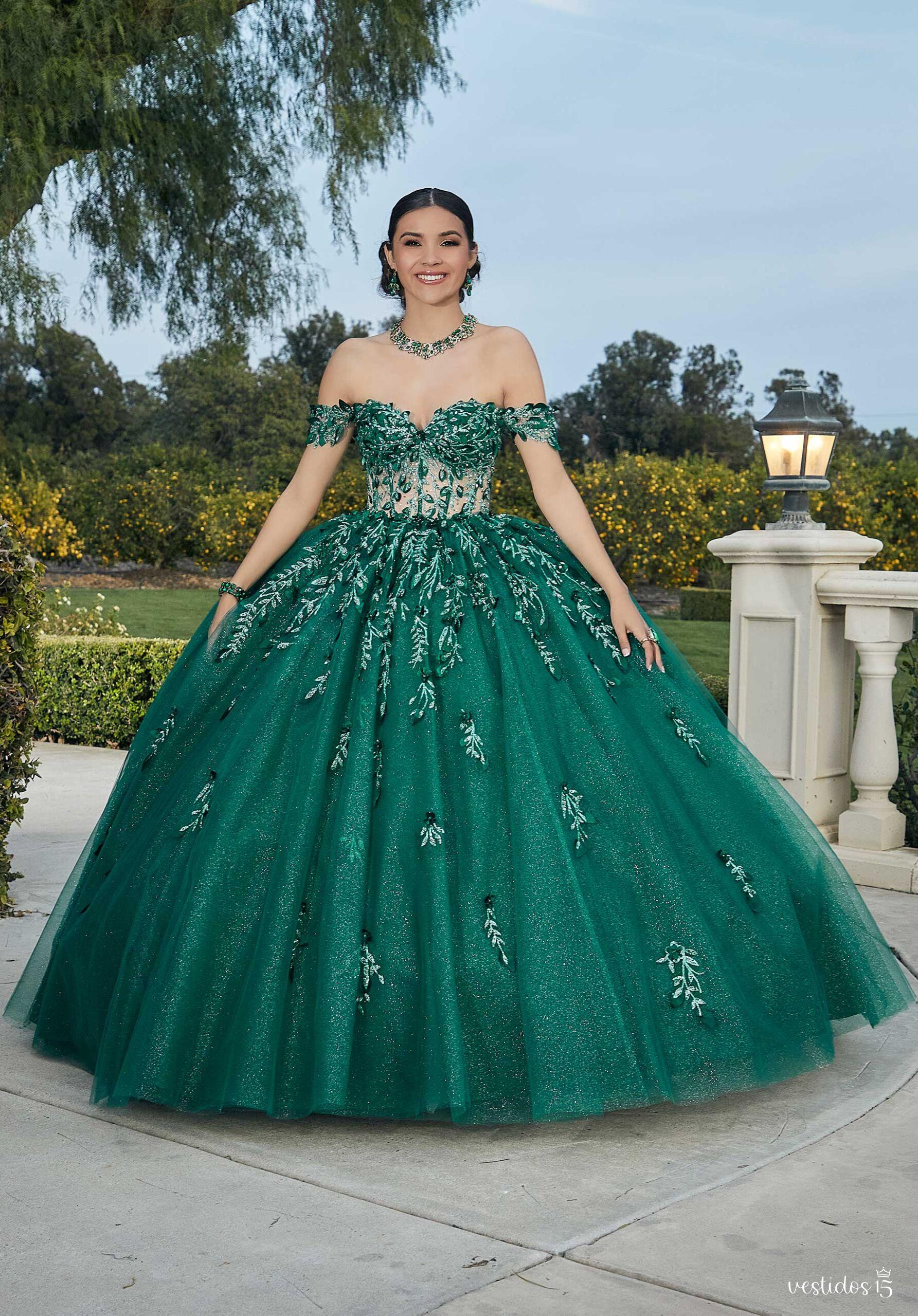 Alternative view of Vestido de 15 años Ángela Verde Oscuro