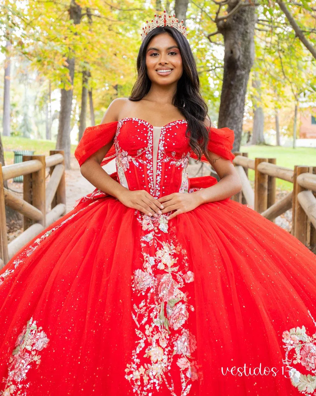 Vestido de 15 años en Alquiler Rosseta Rojo Vestido de 15 rojo