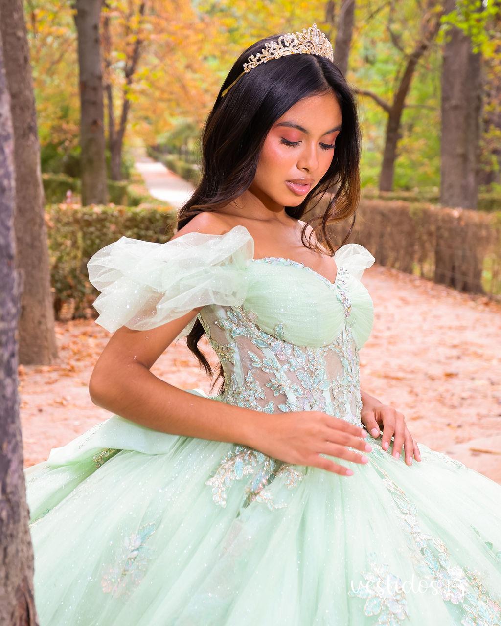 Vestido de 15 años Campanita Verde Claro