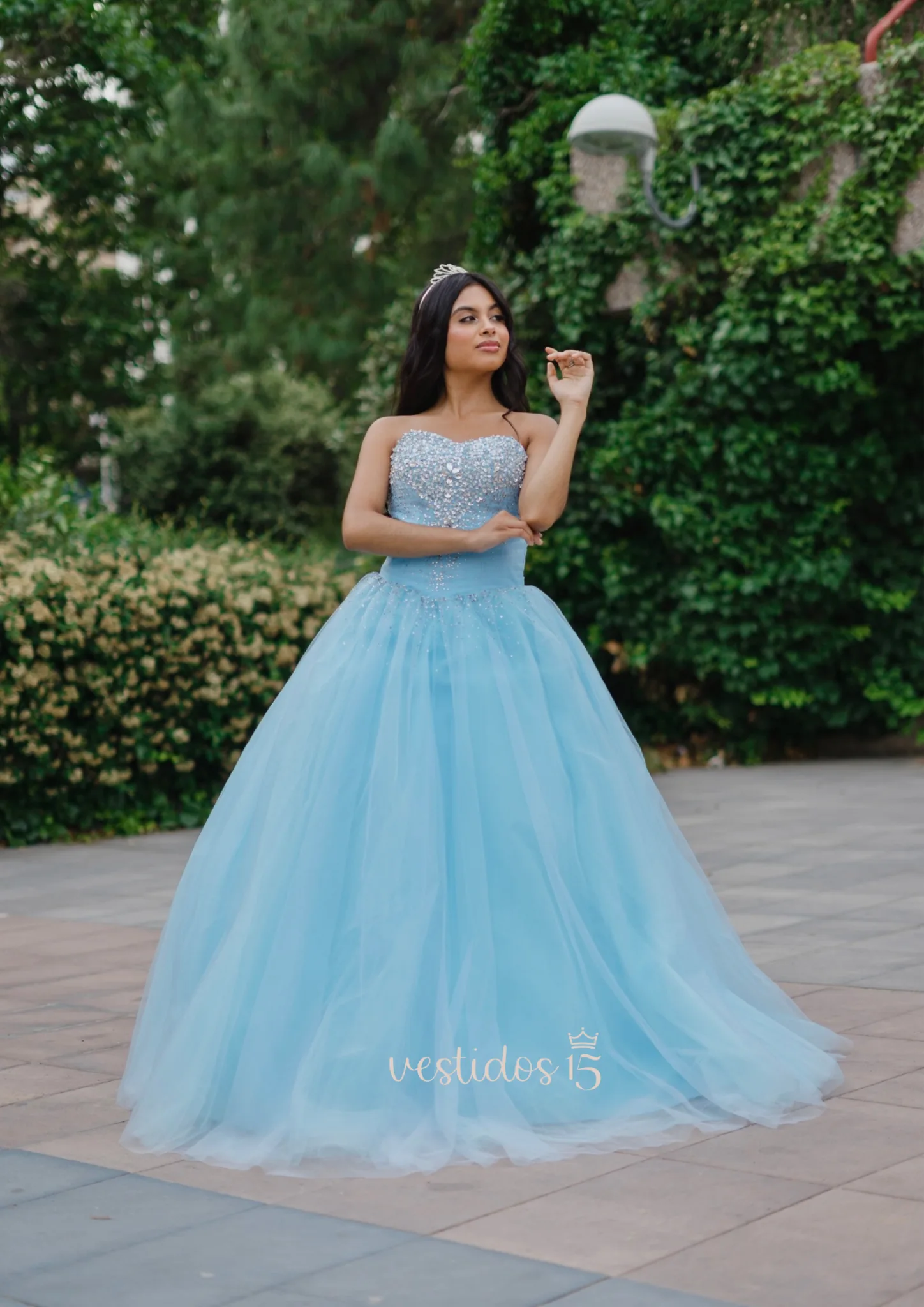 Vestido de Pedrería color Azul cielo Vestido de Pedrería color Azul cielo - Imagen 3