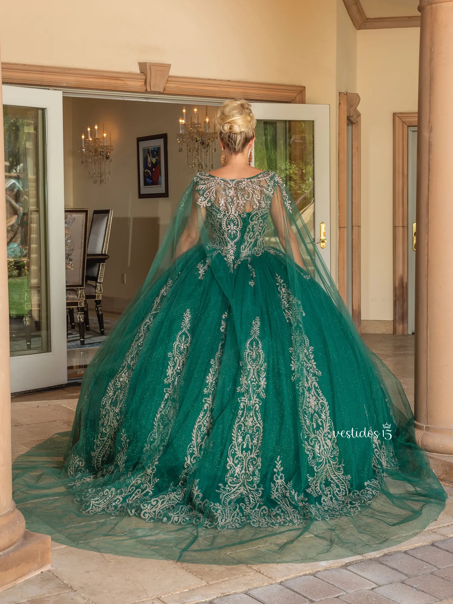 Alternative view of Vestido de 15 años Helena Selva Verde Cazador
