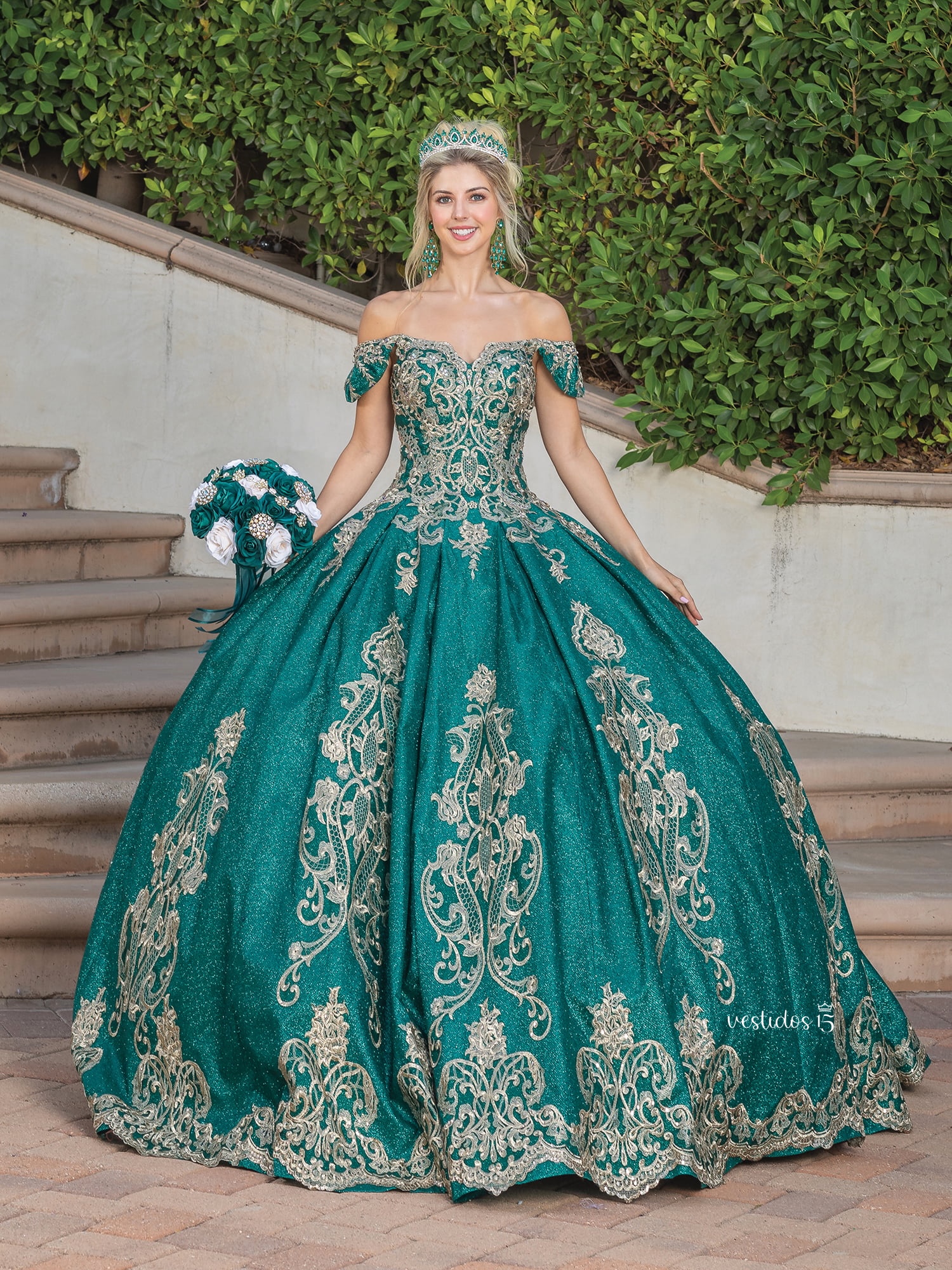 Vestido de 15 años Esencia Selva Verde Cazador