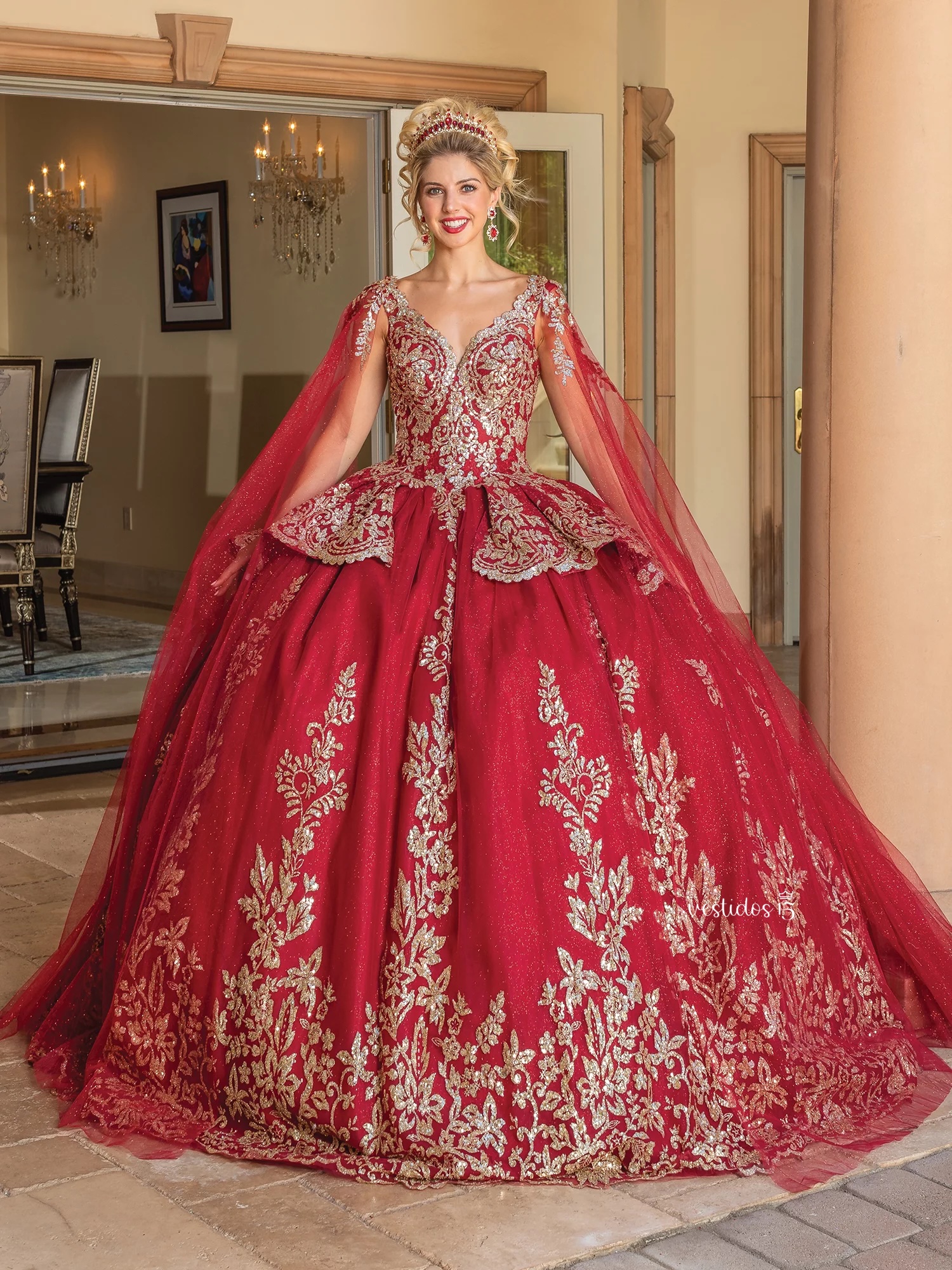 Vestido de 15 años Ébano Burdeos Borgoña