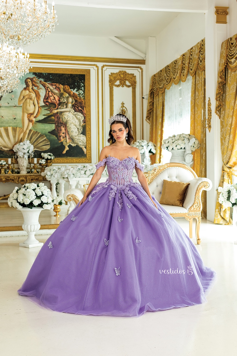 Vestido de 15 años Mariposa Lila