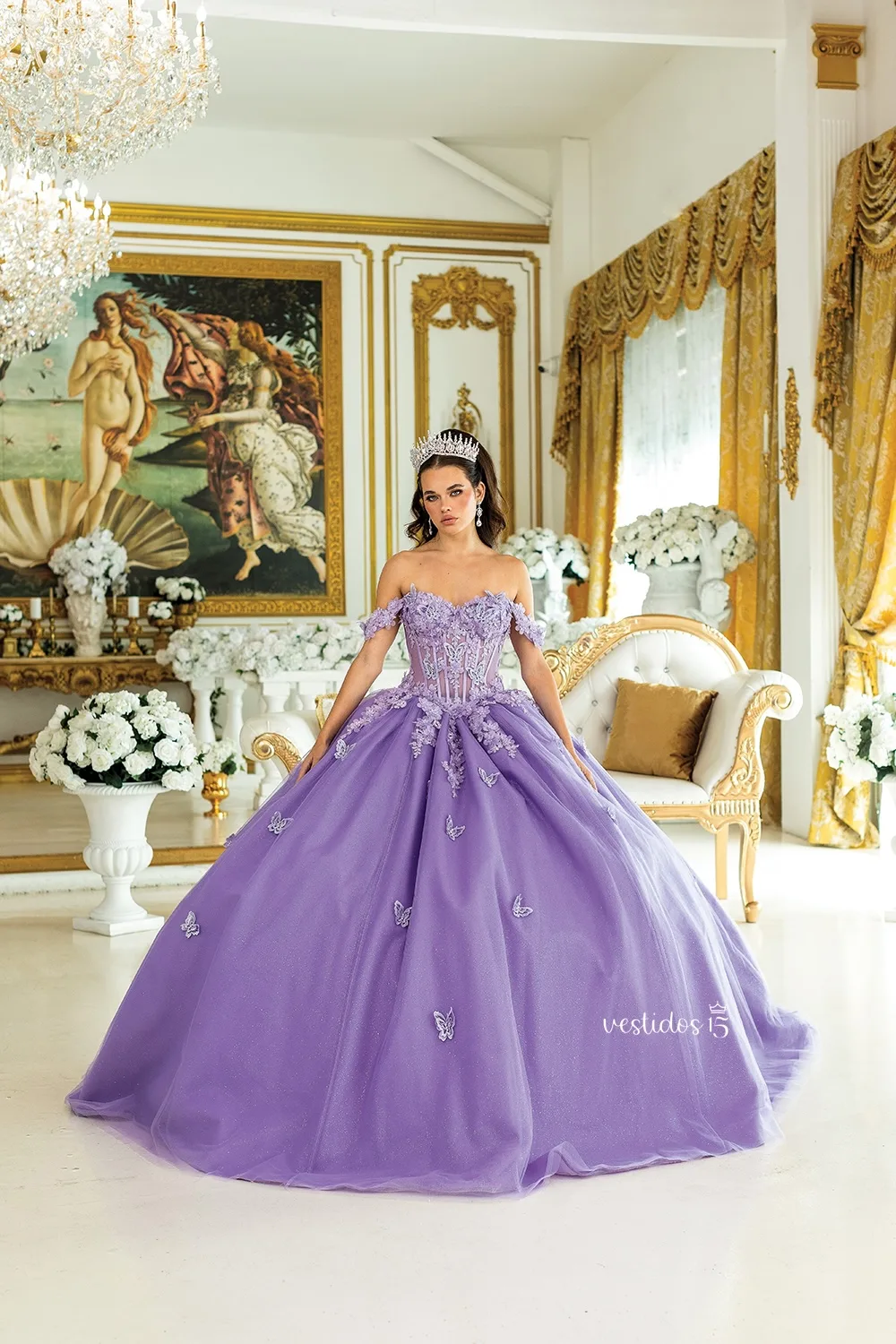 Vestido de 15 años Mariposa Lila Vestido 15 lila mariposa — diseño exclusivo en Vestidos15
