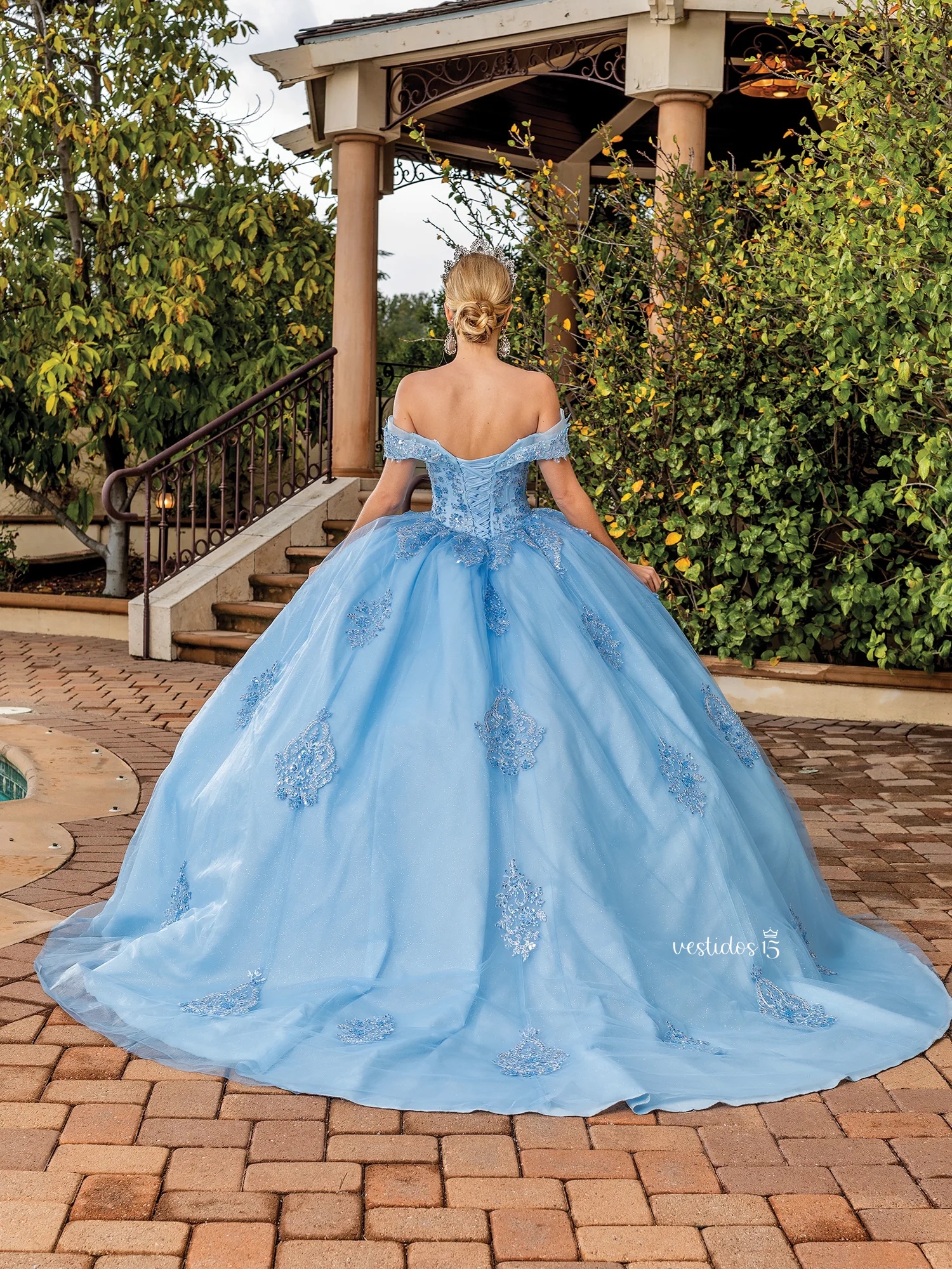 Vestido de 15 años Estilo Bahama Azul Cielo Vestido de 15 años Estilo Bahama Azul Cielo - Imagen 2