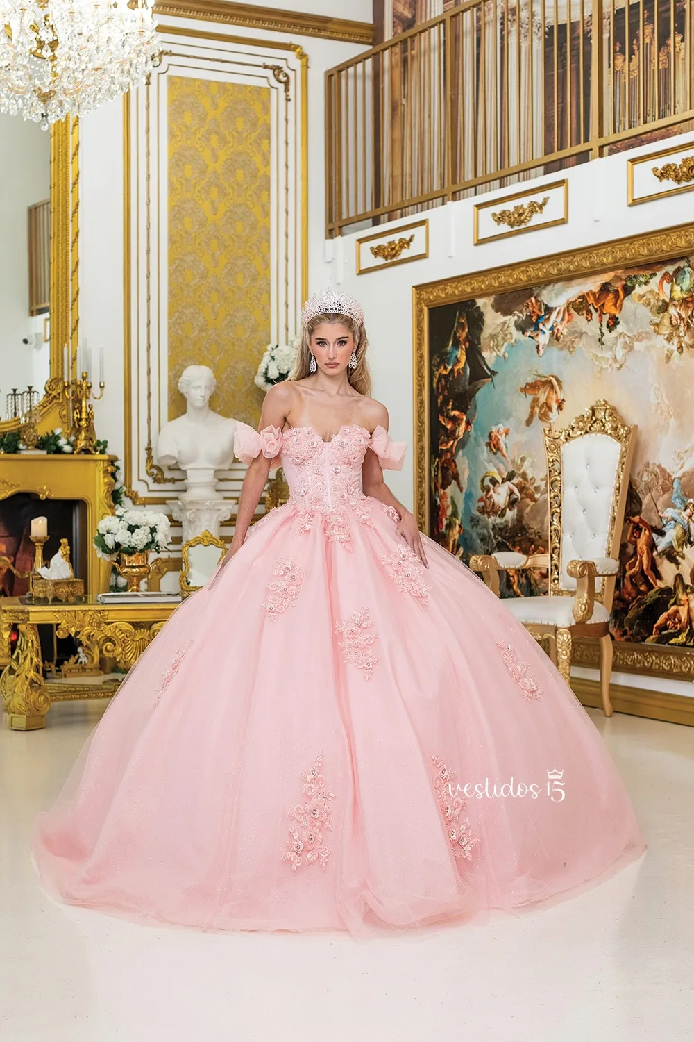 Vestido 15 rosa ensueño de alta calidad en Vestidos15