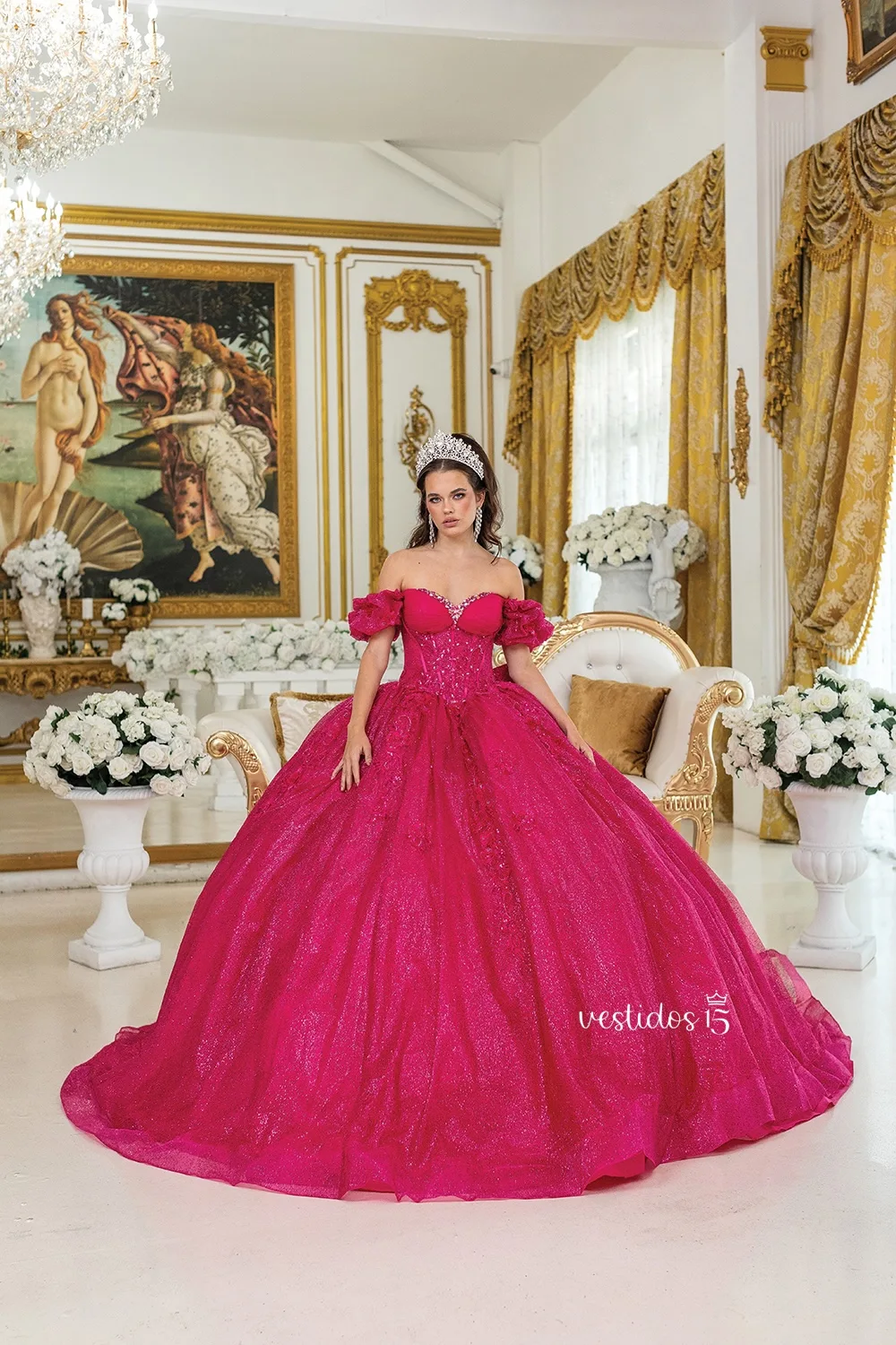 Vestido 15 fucsia euforia — diseño exclusivo en Vestidos15