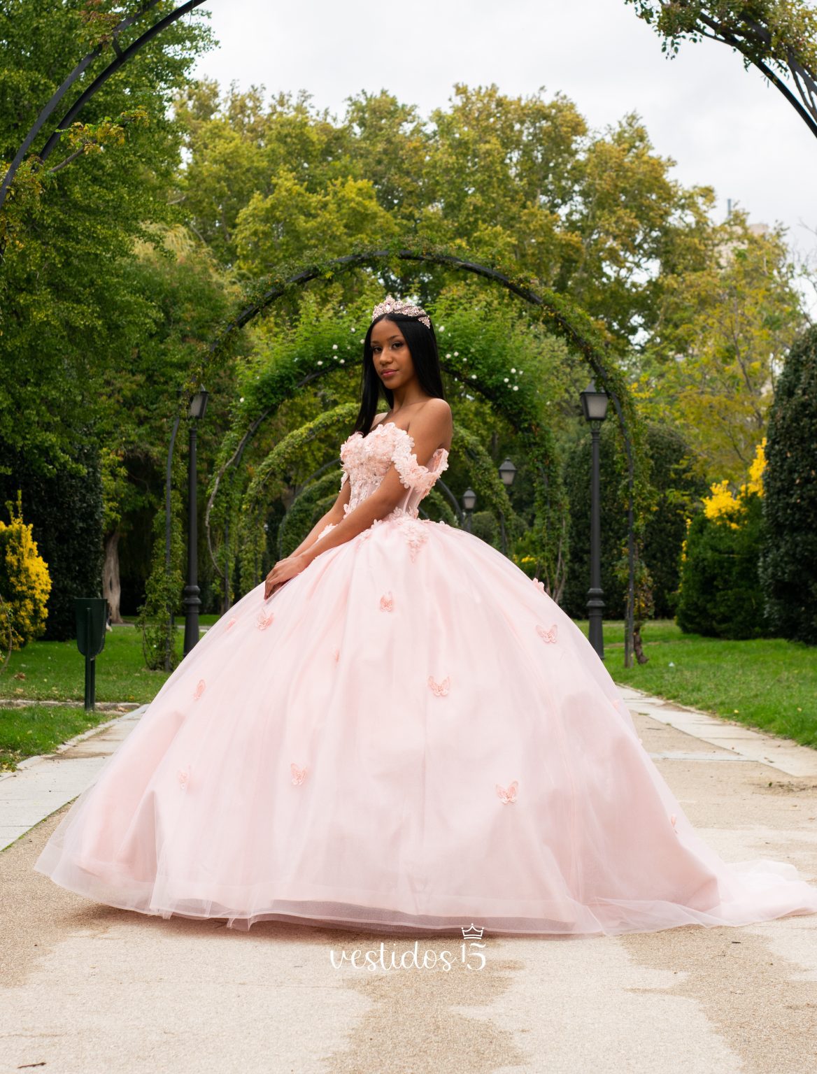 Vestido de 15 años Mariposa Rosa