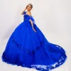 vestido de quinceañera en azul rey