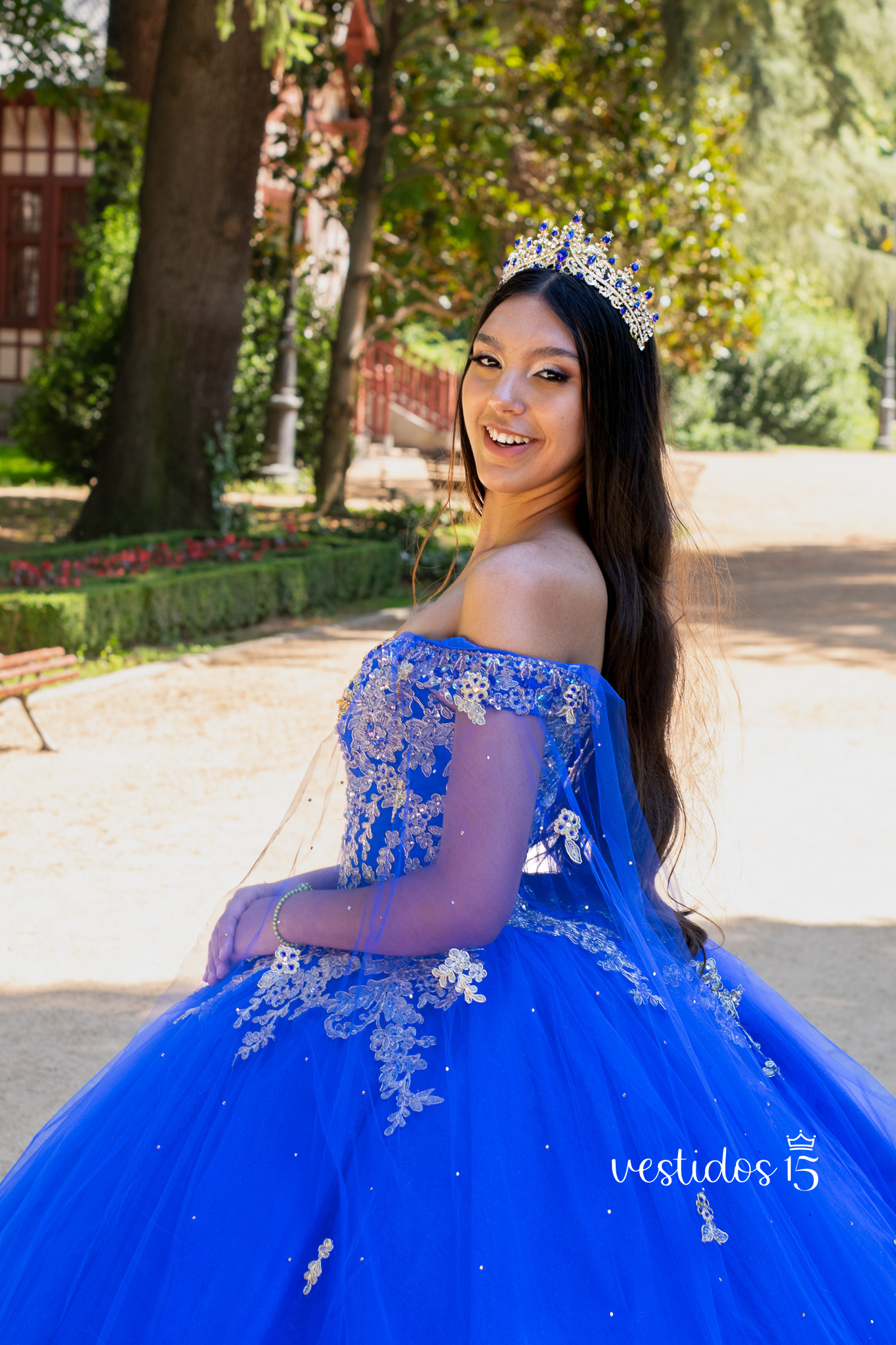 Alternative view of Vestido Almudena Azul Rey