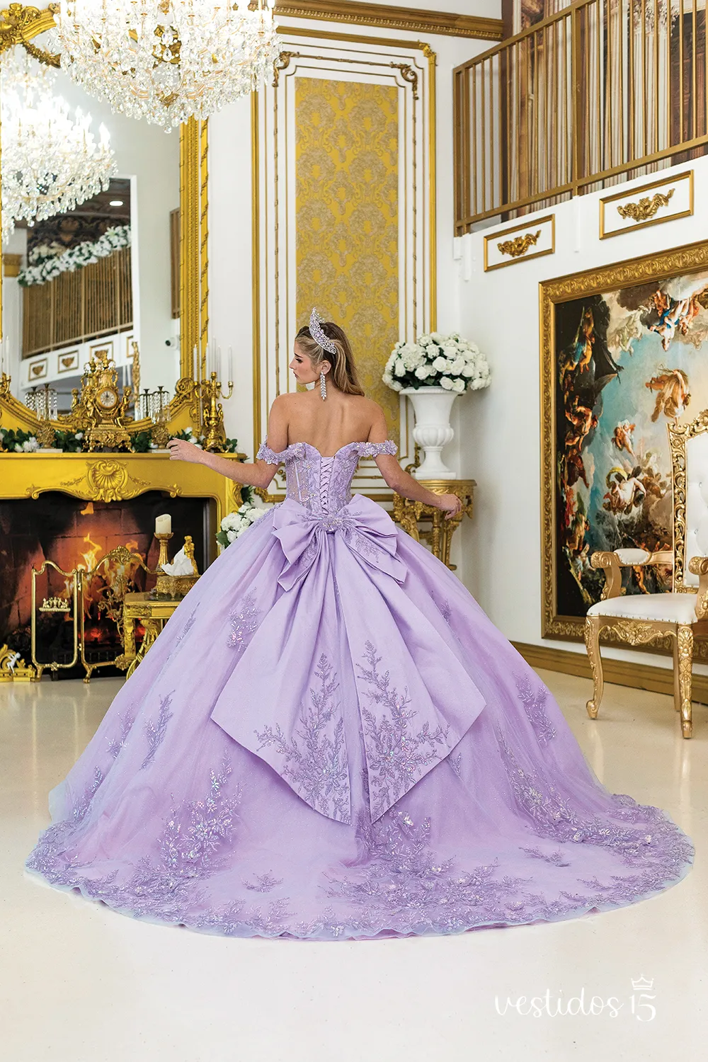 Vestido de 15 años Diana Morado / Lila Vestido de 15 años Diana Morado / Lila - Imagen 2