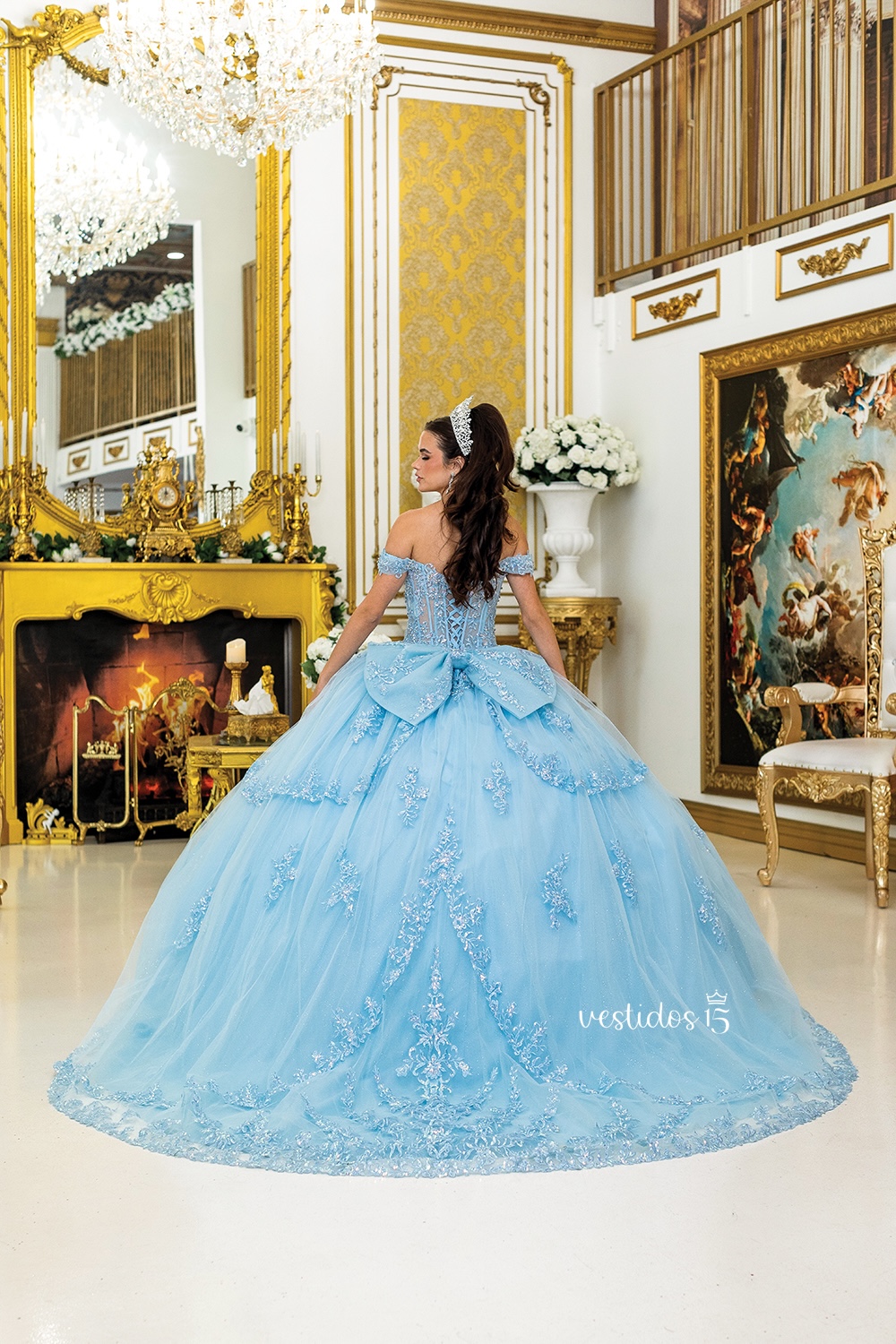 Vestido de 15 años Esplendor Caribe Azul Cielo Vestido de 15 años Esplendor Caribe Azul Cielo - Imagen 2