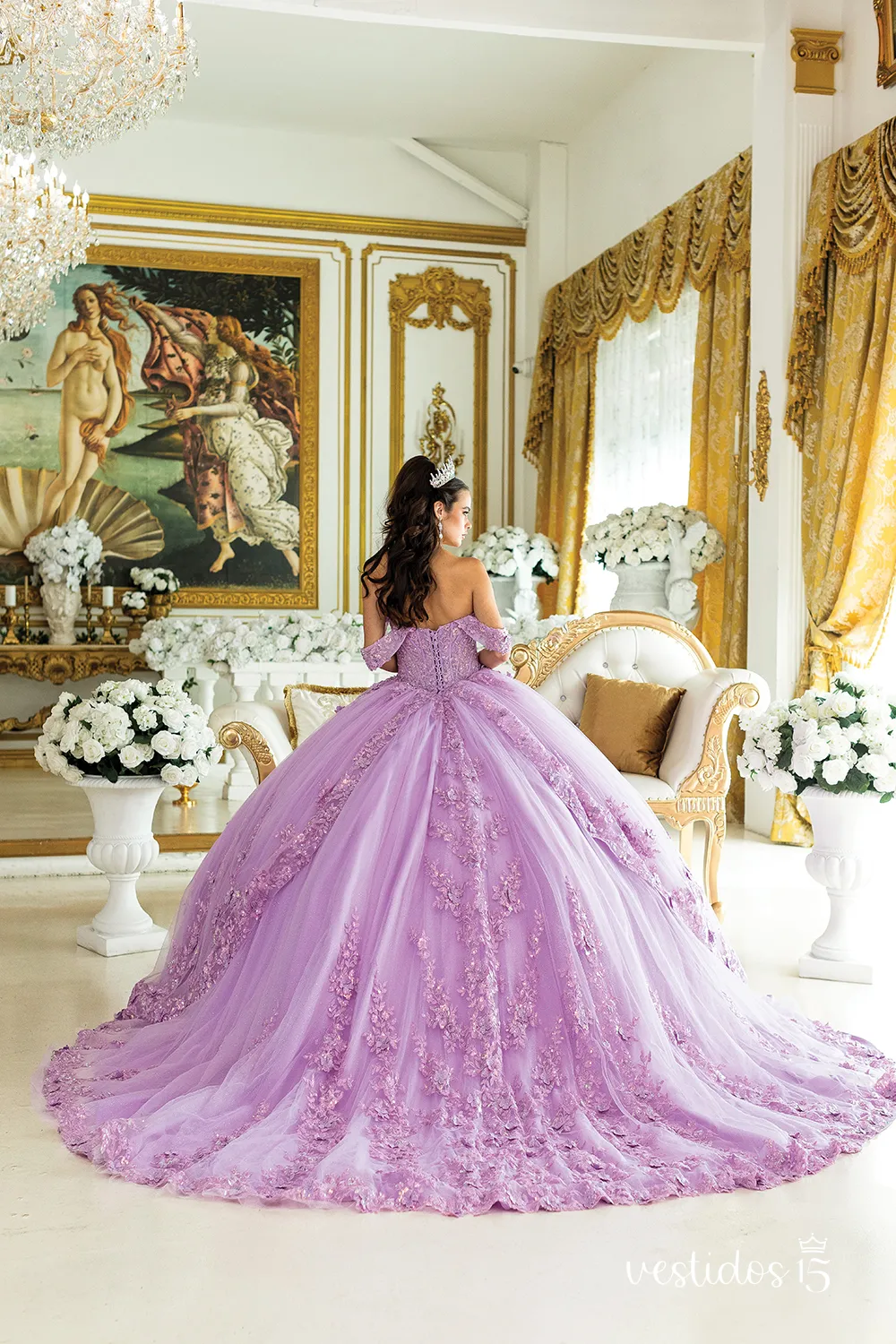 Alternative view of Vestido de 15 años Eva Morado / Lila