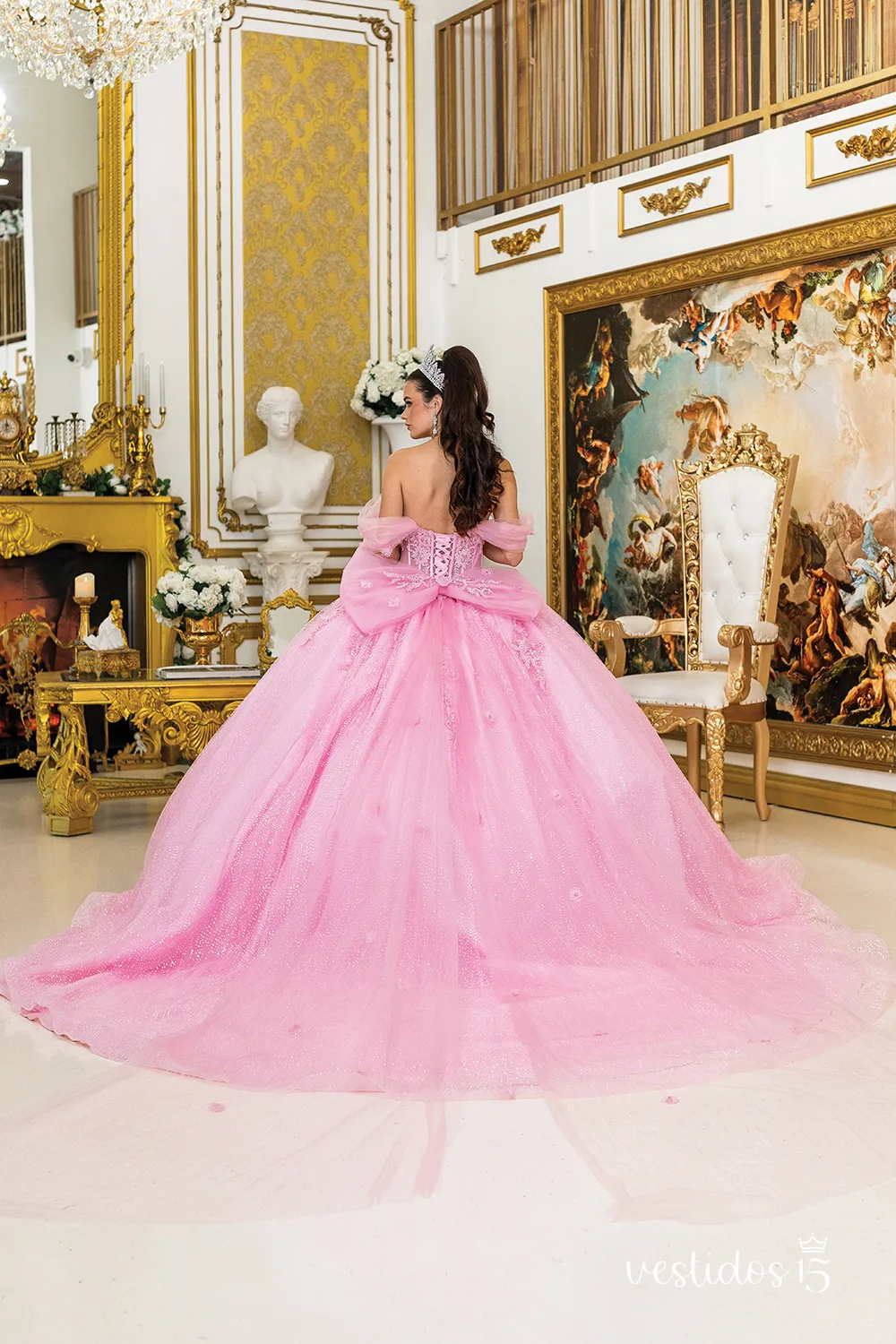 Alternative view of Vestido de 15 años Gala Rosa