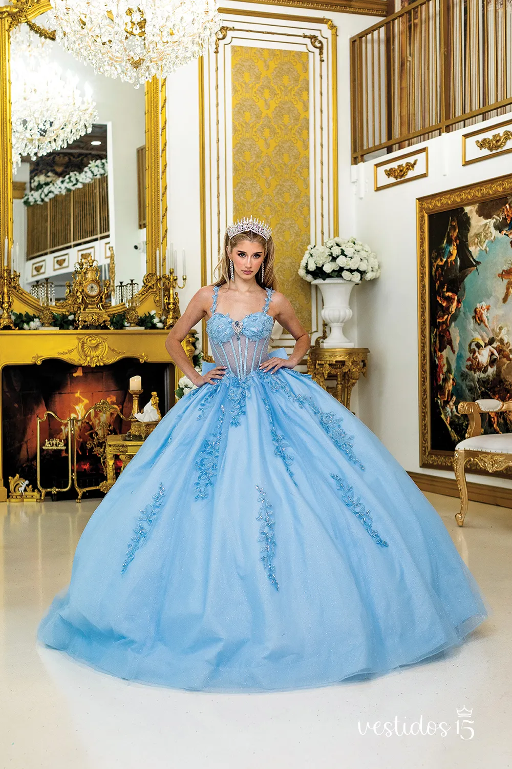 Vestido de 15 años Isabel Azul Cielo