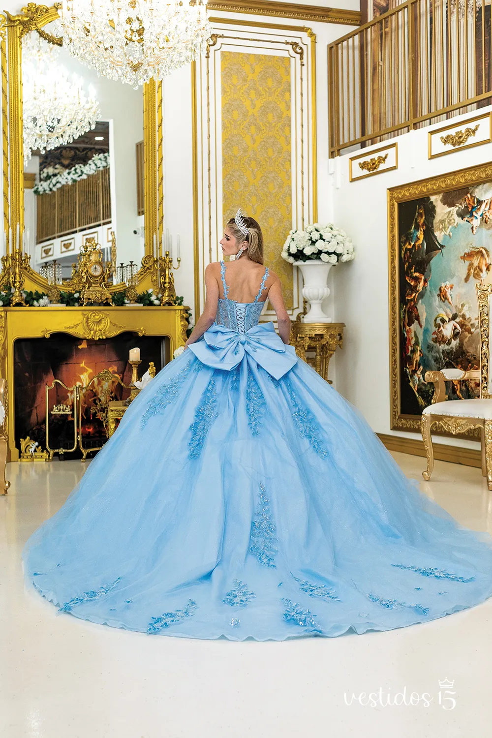 Alternative view of Vestido de 15 años Isabel Azul Cielo