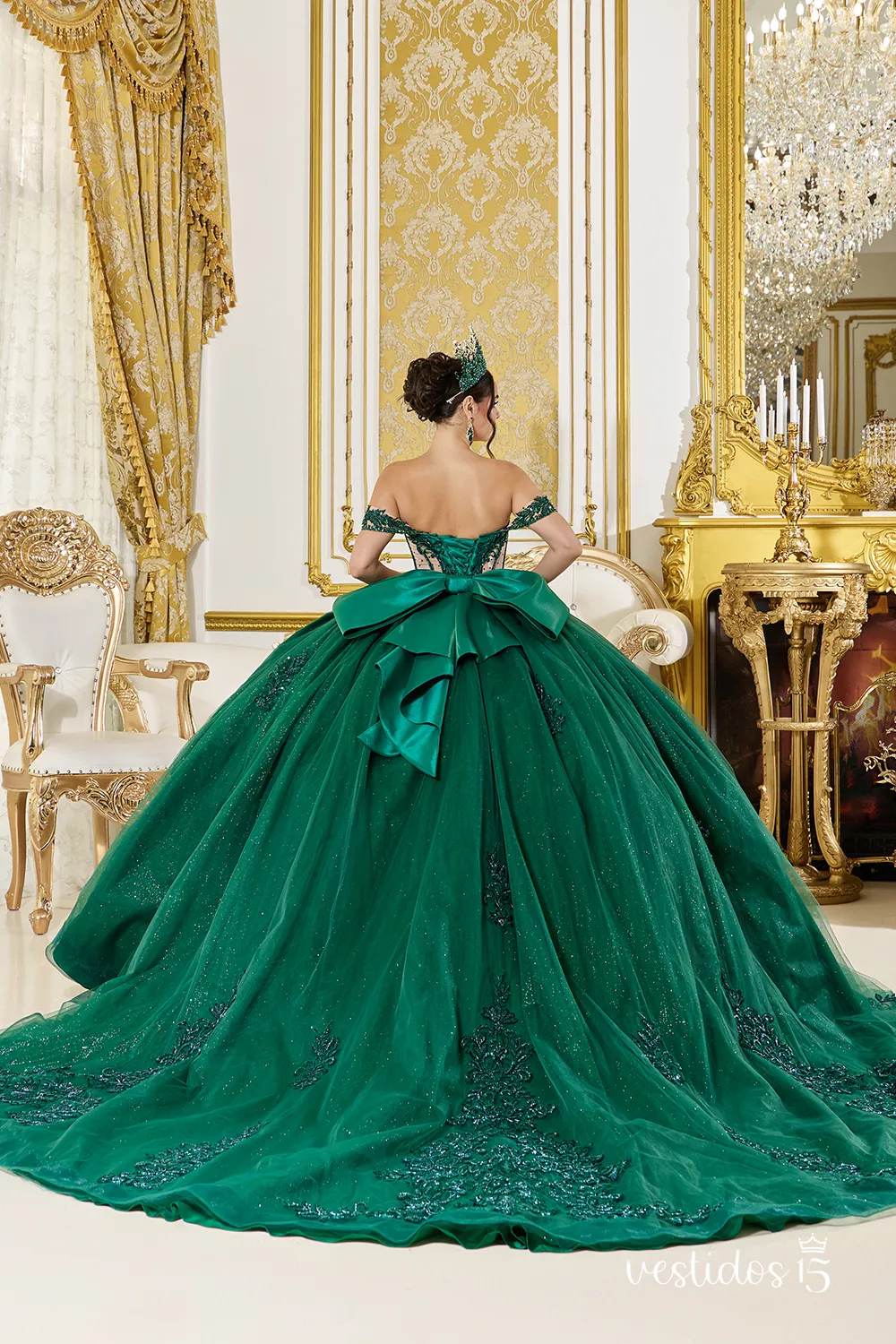 Alternative view of Vestido de 15 años Leonor Verde