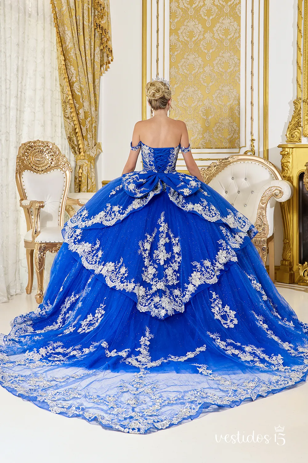 Alternative view of Vestido de 15 años Clara Azul Rey